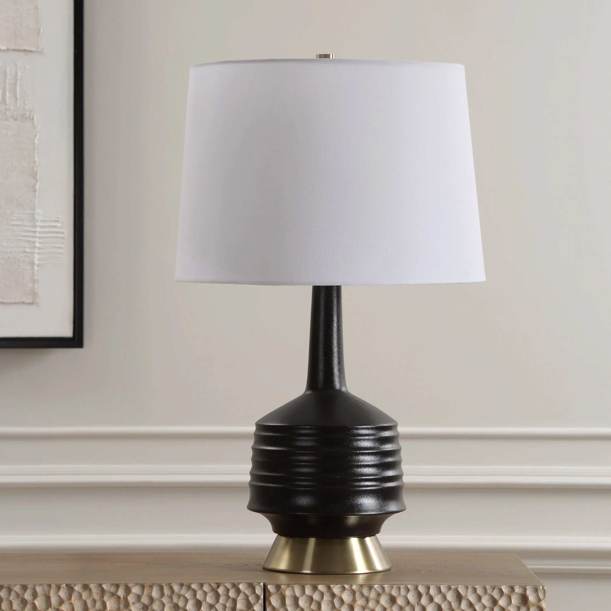 Uttermost Foster Black Glaze Table Lamp - Image 4