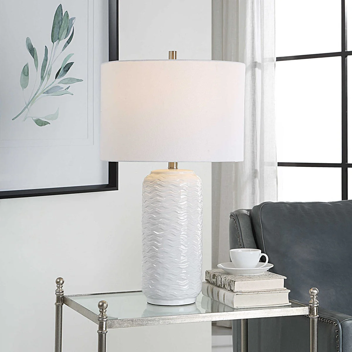 Foster Coastal Table Lamp - White - Image 2