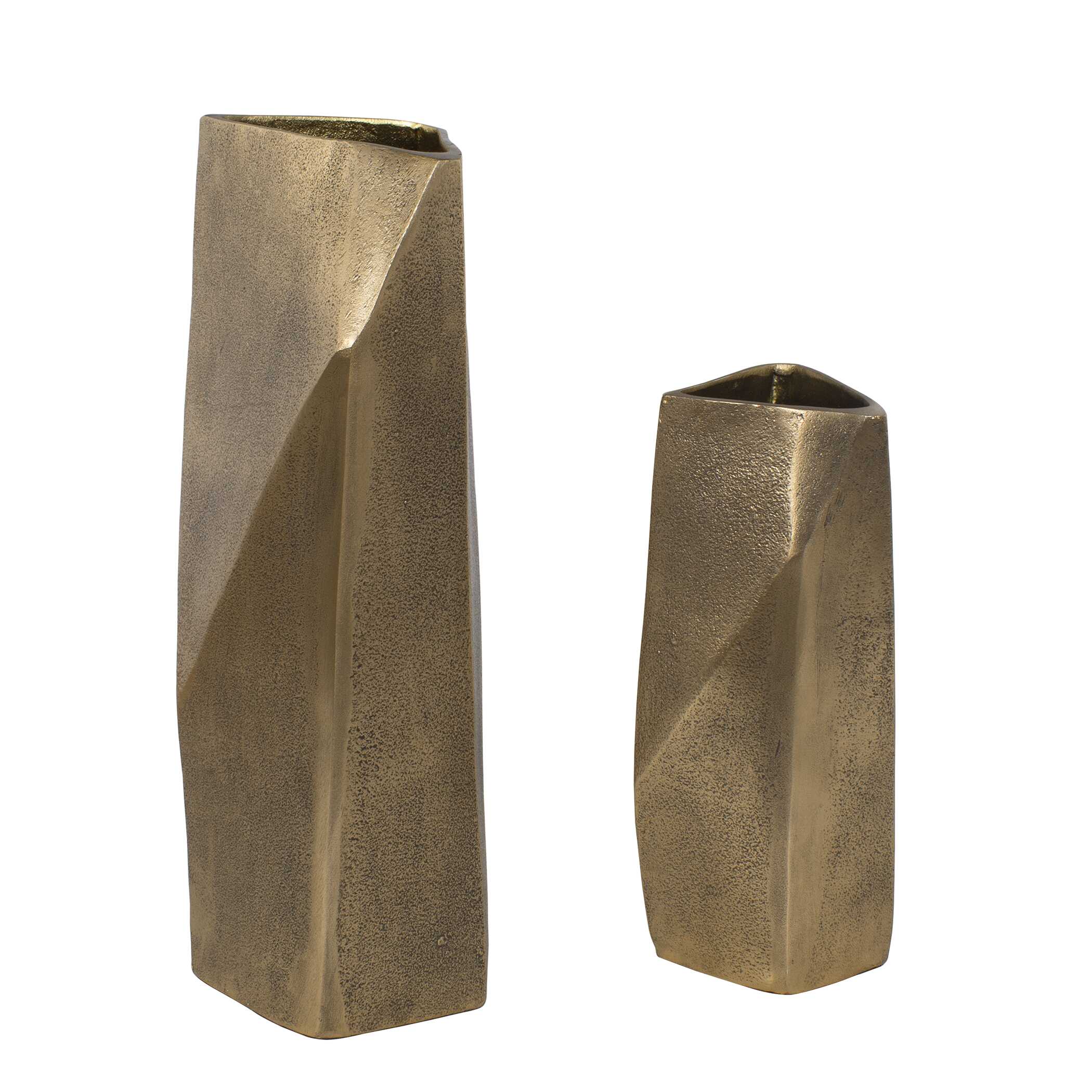 Uttermost GeoForm Indoor-Outdoor Brass Vases Set/2 - Image 3