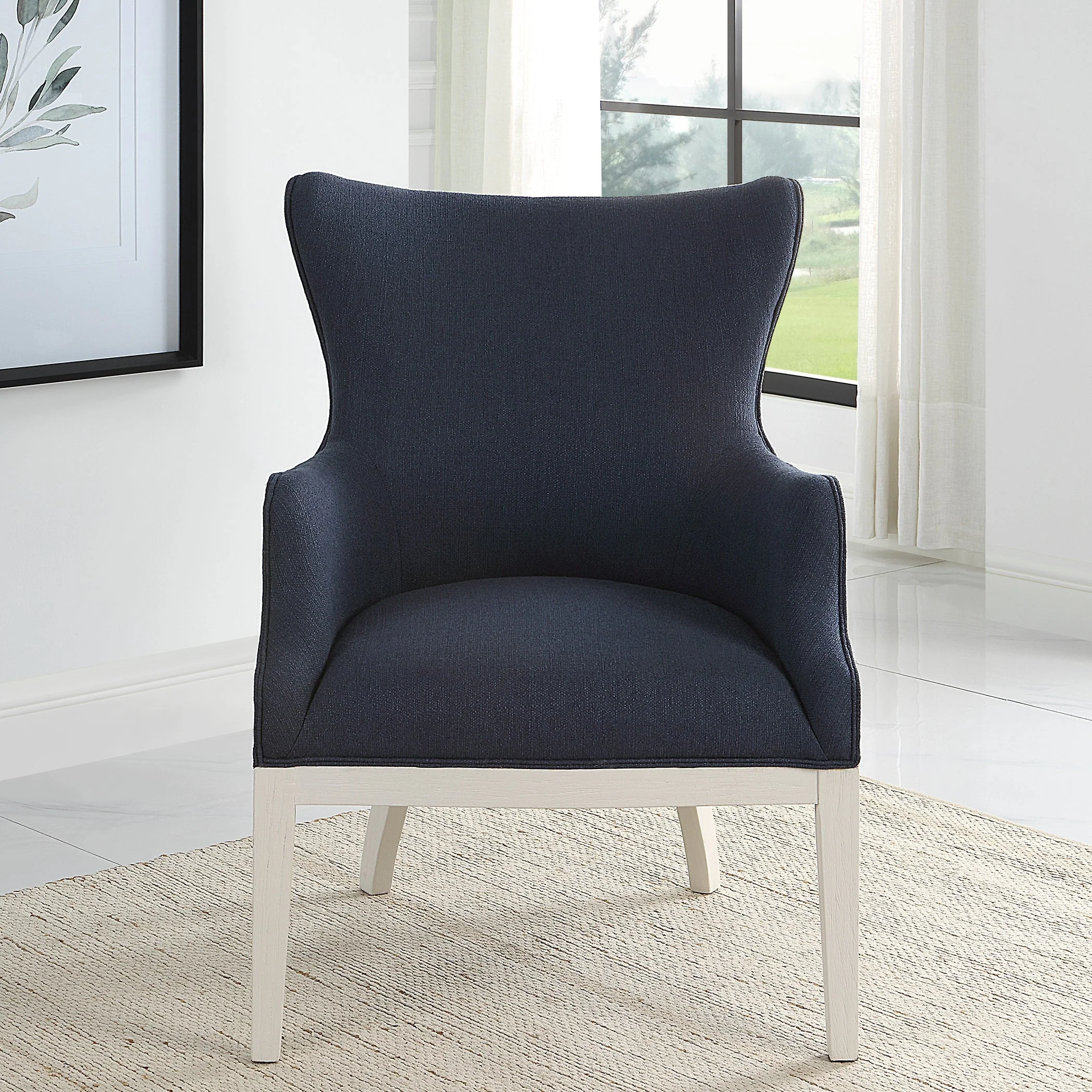 Uttermost Gordonston Blue Fabric Accent Chair - Image 4