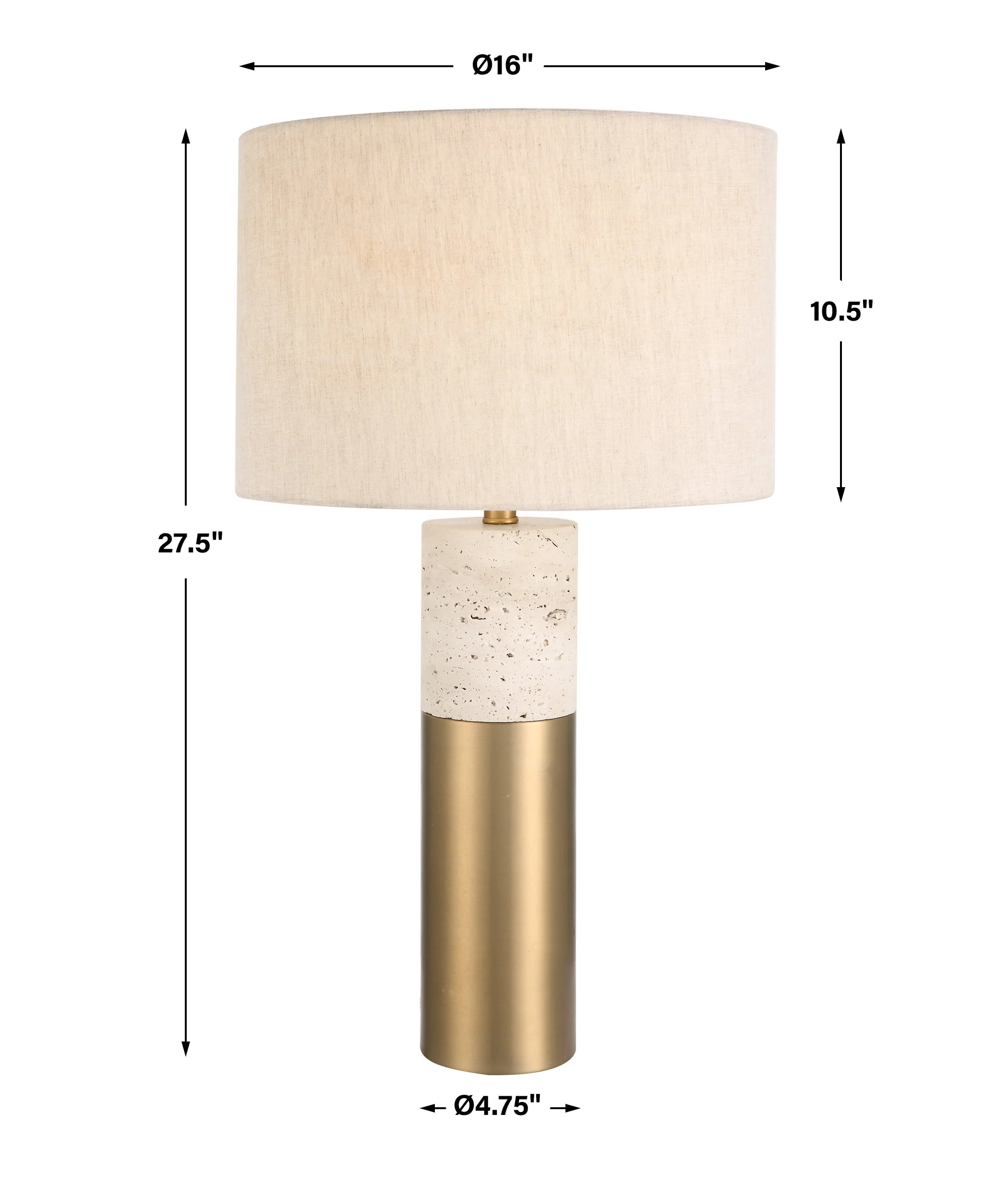 Uttermost Gravitas Elegant Brass & Stone Lamp - Image 3