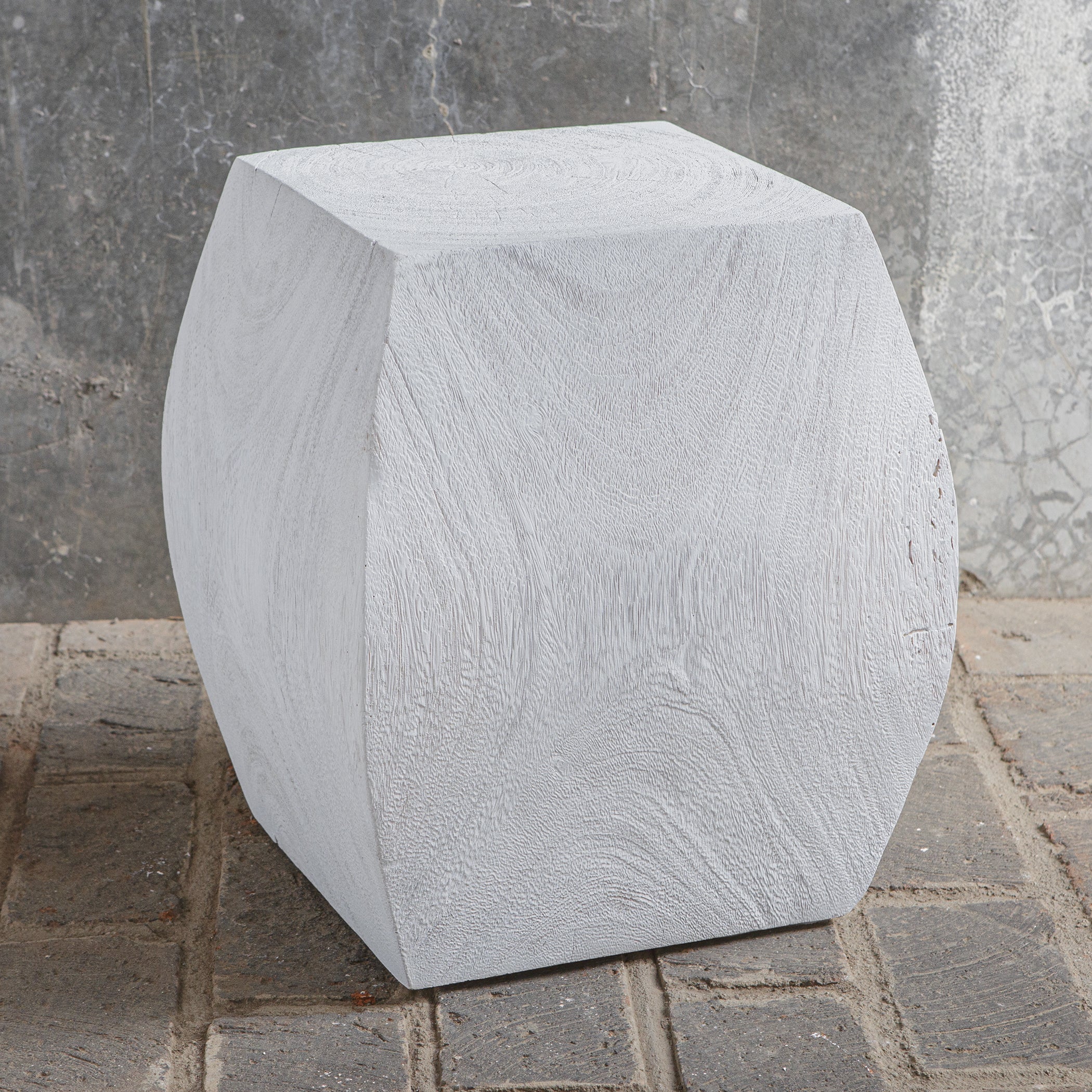Uttermost Grove Ivory Wooden Accent Stool - CLOSEOUT - Image 2
