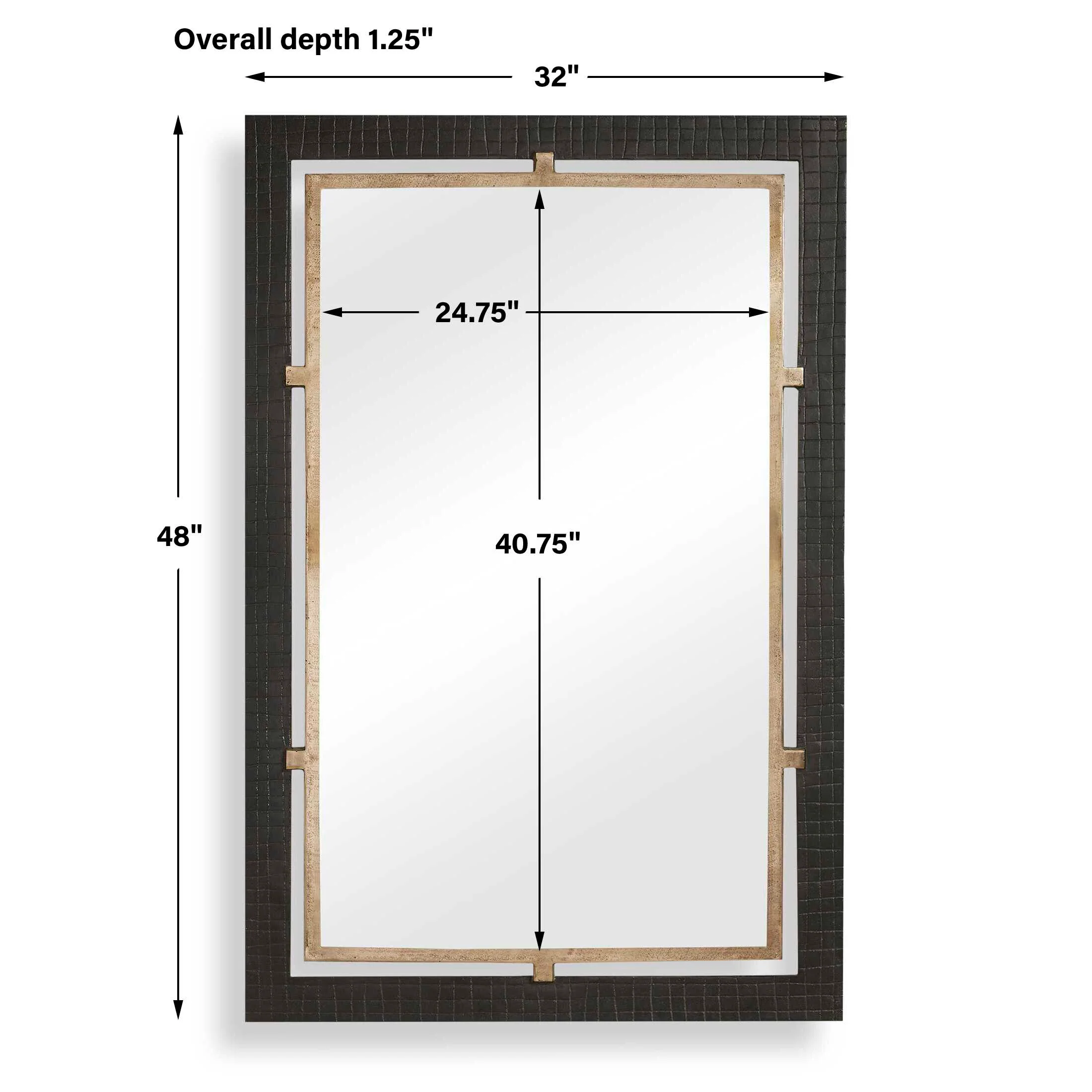Uttermost Guerra Walnut & Brass Mirror - Image 3