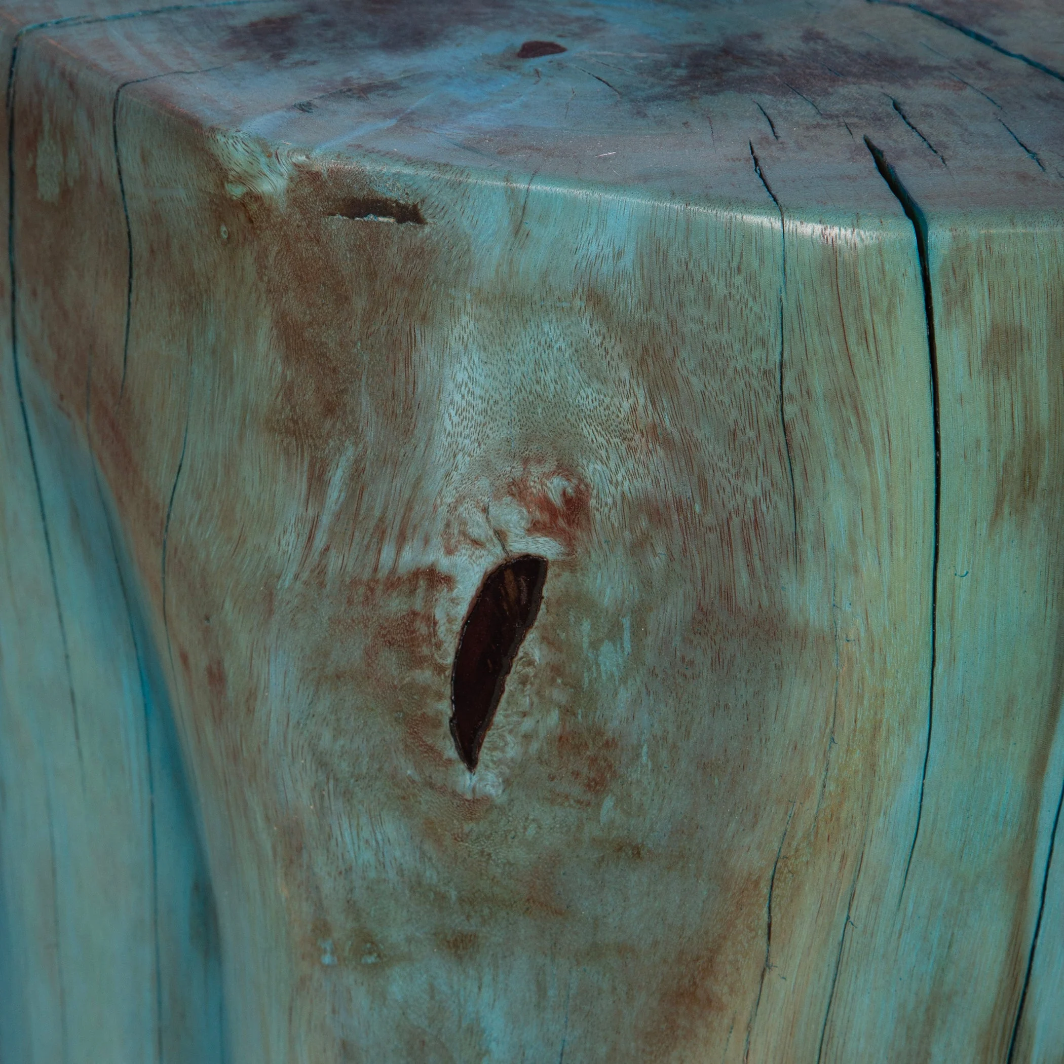 Uttermost Habitat Blue Accent Stool - Image 4