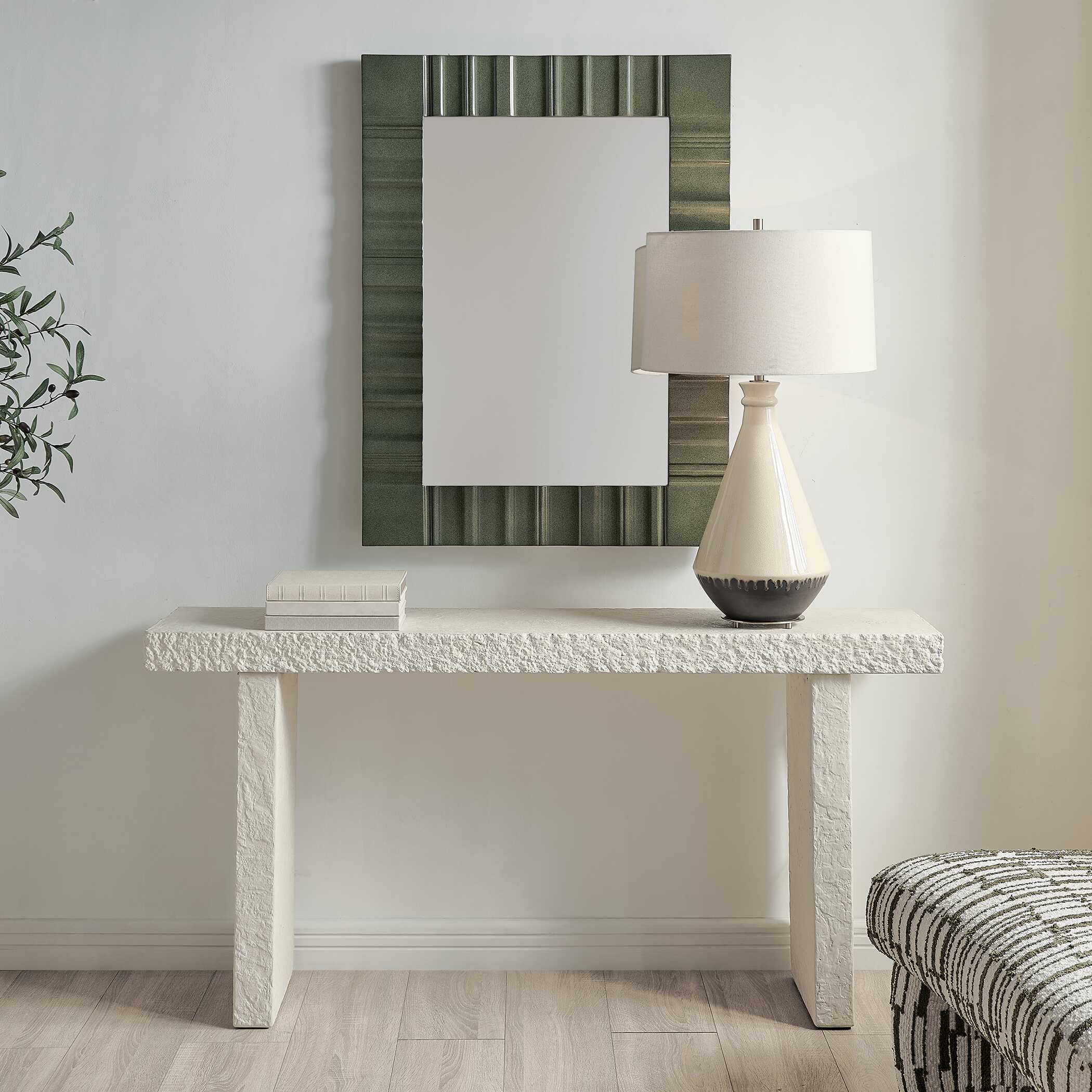 Uttermost Hagan Indoor-Outdoor Limestone Console Table - Image 3
