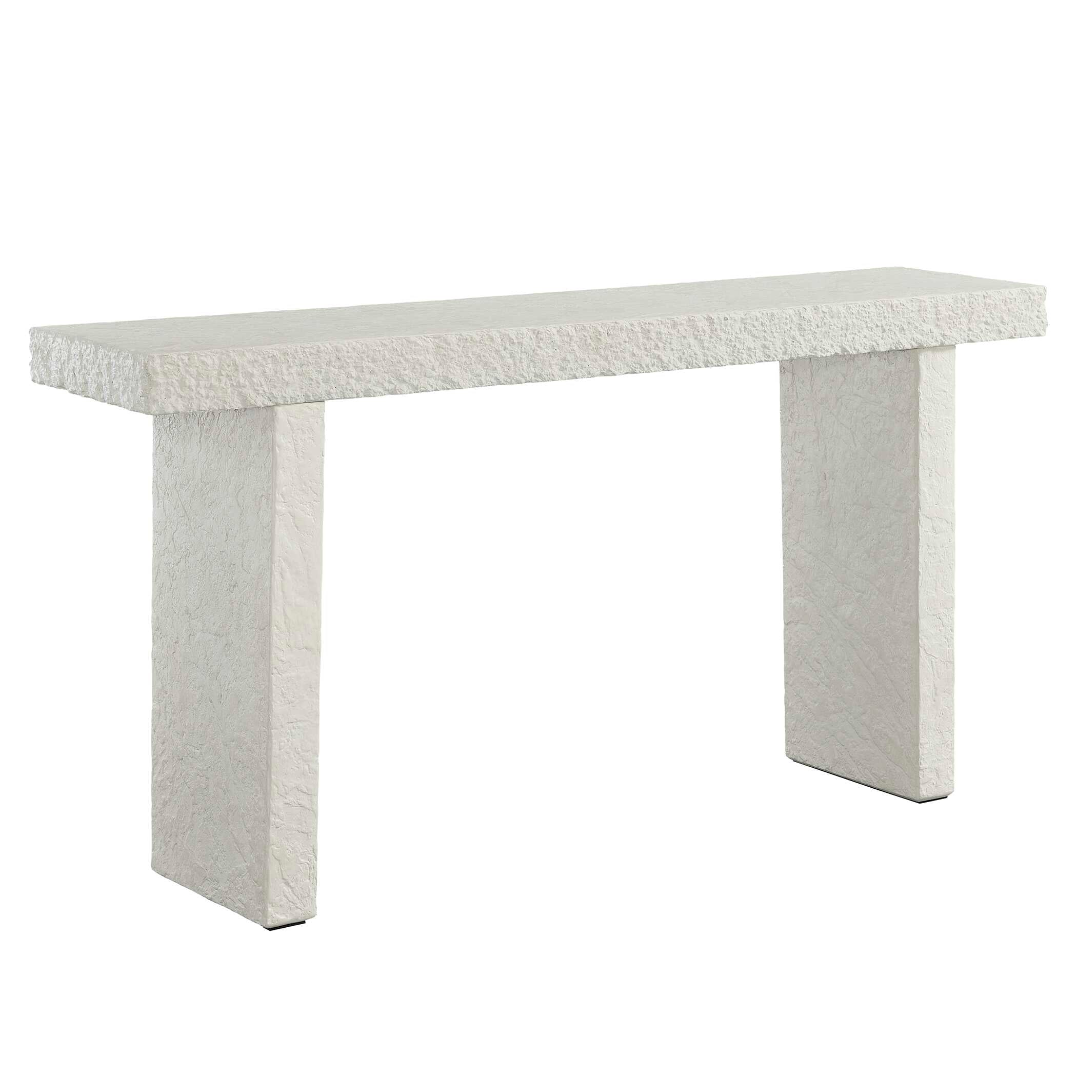 Uttermost Hagan Indoor-Outdoor Limestone Console Table - Image 4