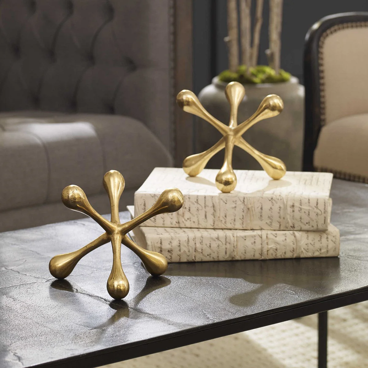 Uttermost Harlan Objects Brass, S/2 - Image 4