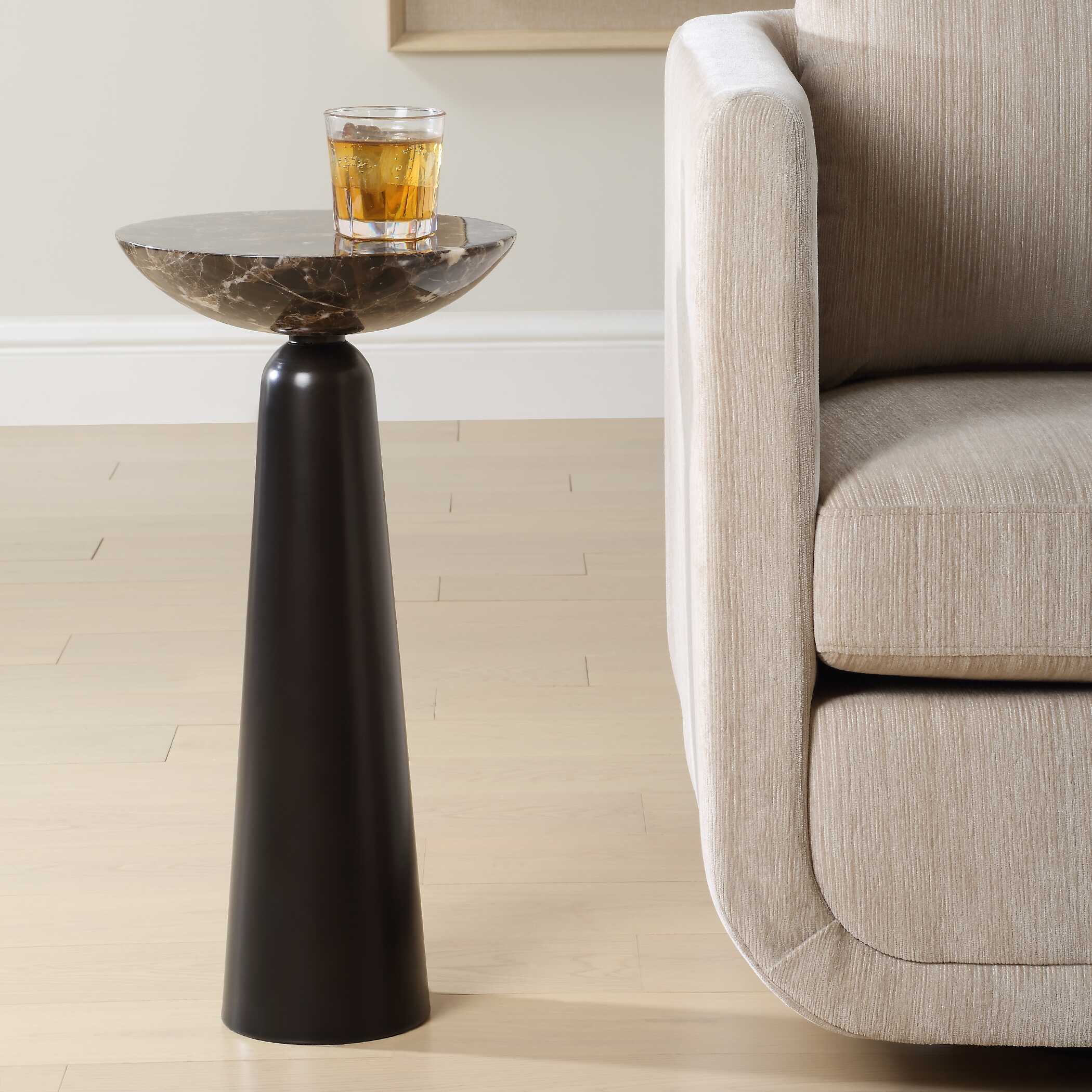 Uttermost Hastings Brown Marble Accent Table - Image 2