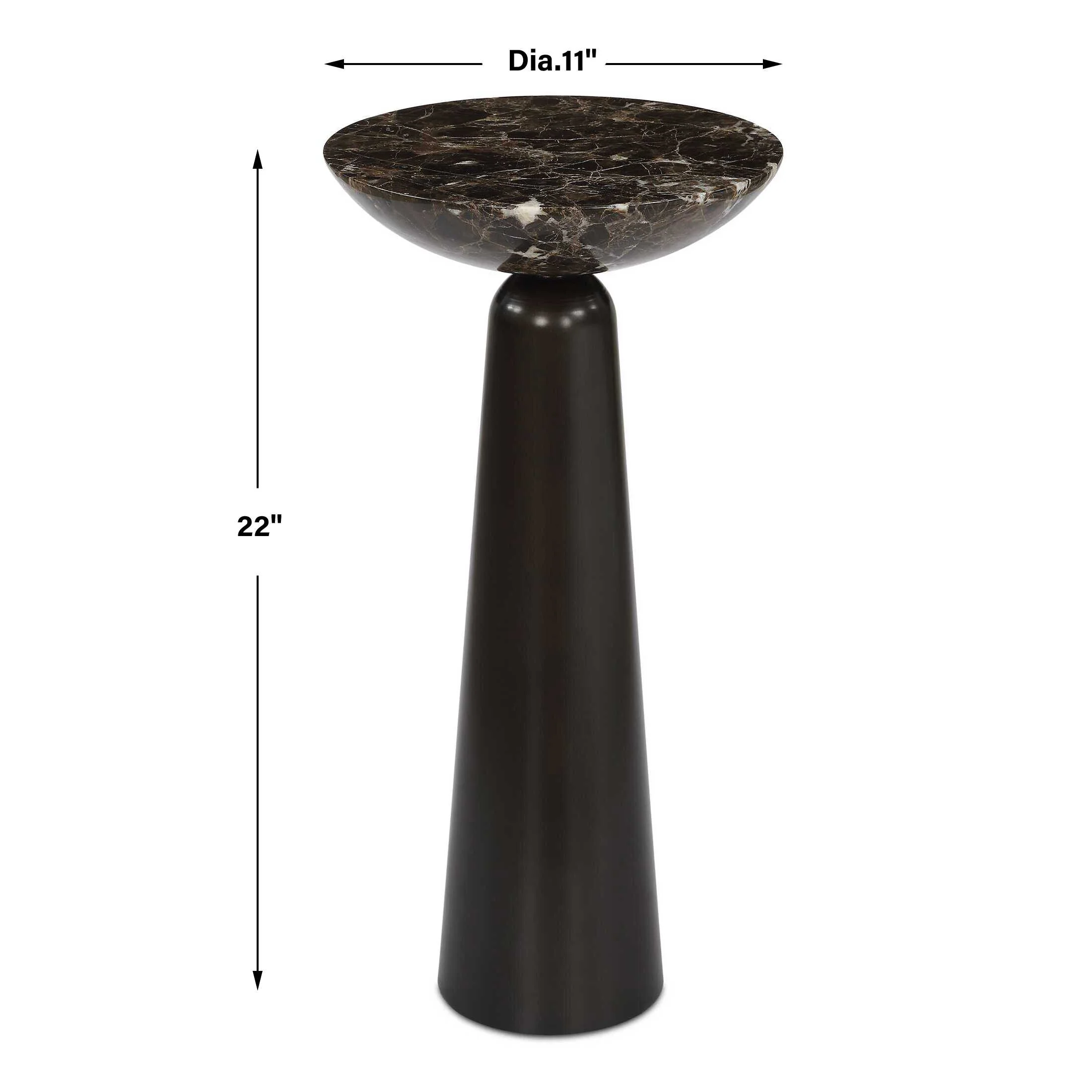 Uttermost Hastings Brown Marble Accent Table - Image 3