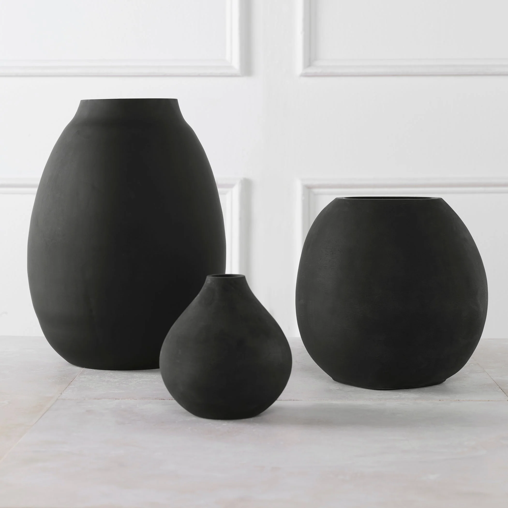 Uttermost Hearth Matte Black Vases, Set/3 - Image 3