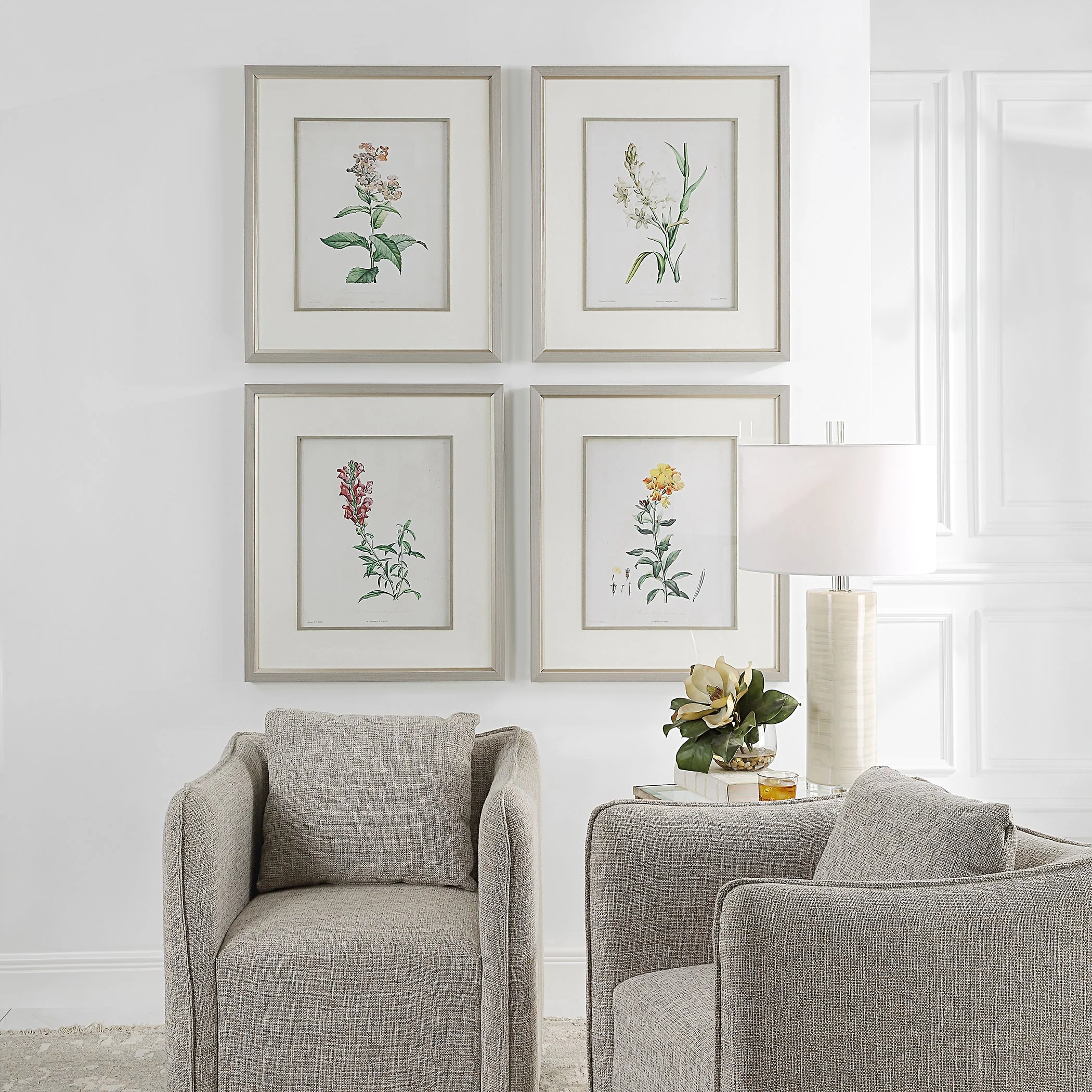 Uttermost Heirloom Blooms Study Framed Prints Set/4 - CLOSEOUT - Image 2