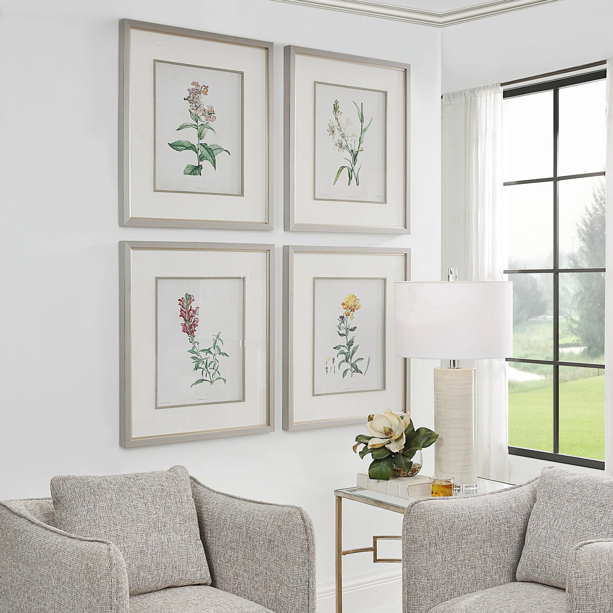 Uttermost Heirloom Blooms Study Framed Prints Set/4 - CLOSEOUT - Image 3