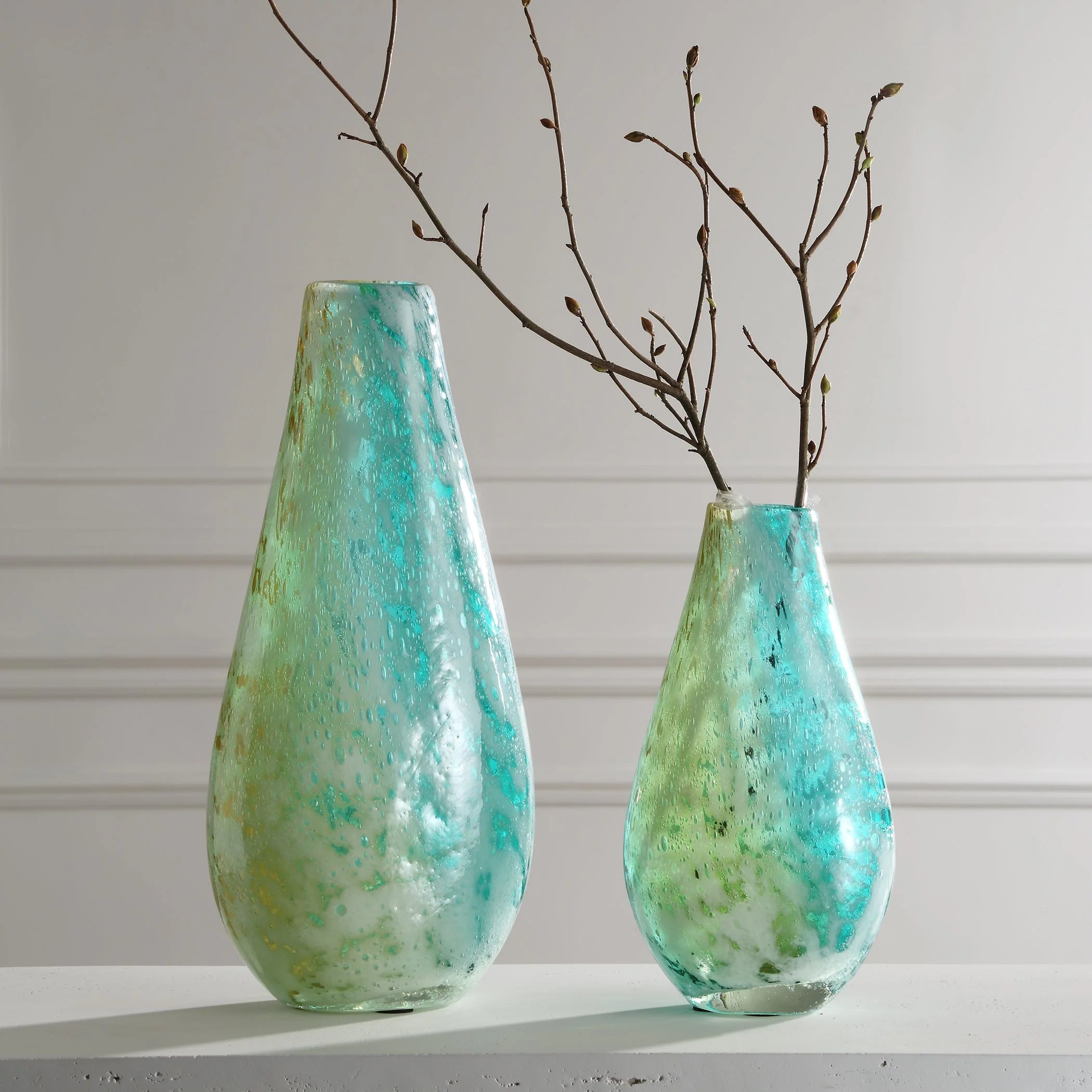 Uttermost High Tide Glass Vases, S/2 - Image 3
