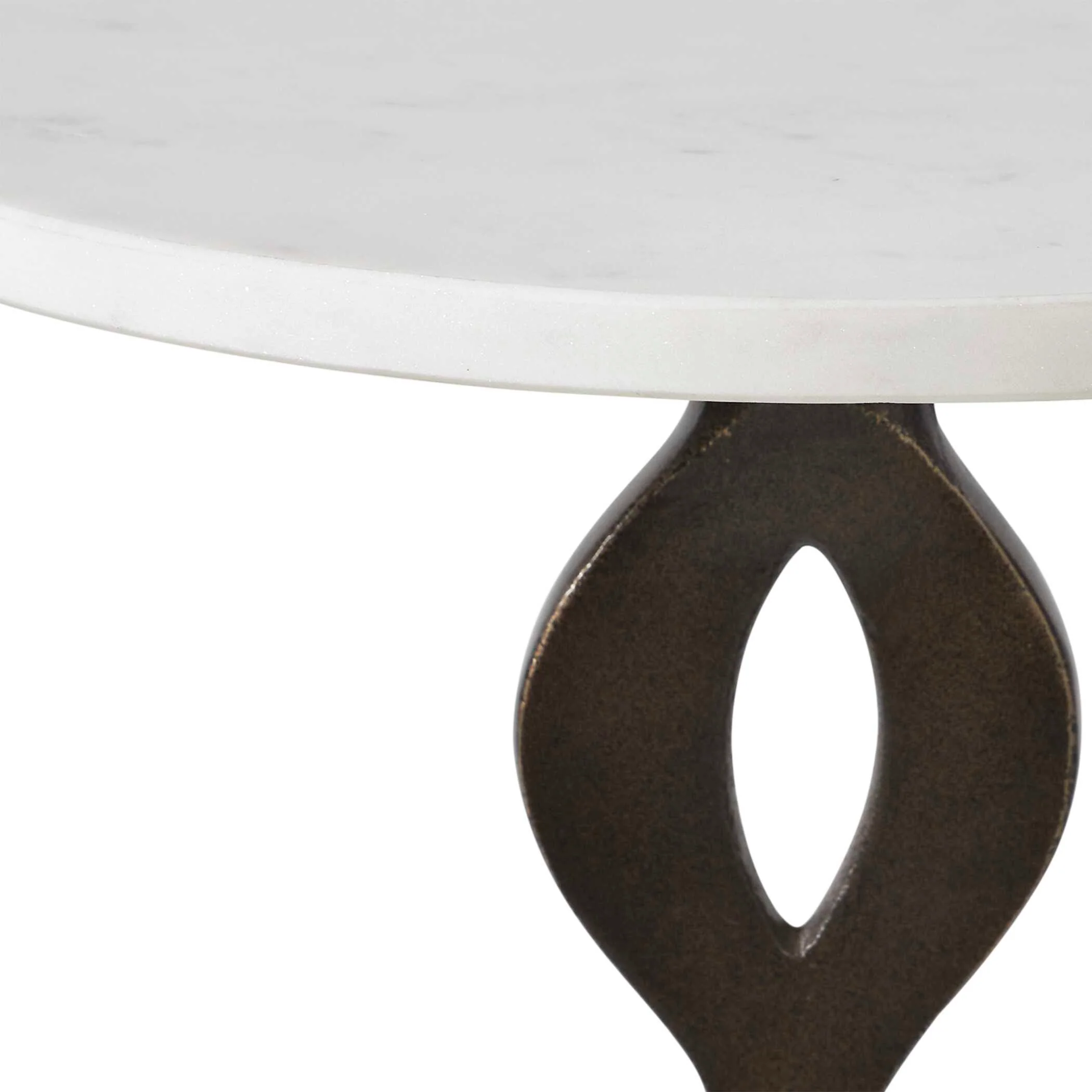 Uttermost Ila Round White Drink Table - Image 4