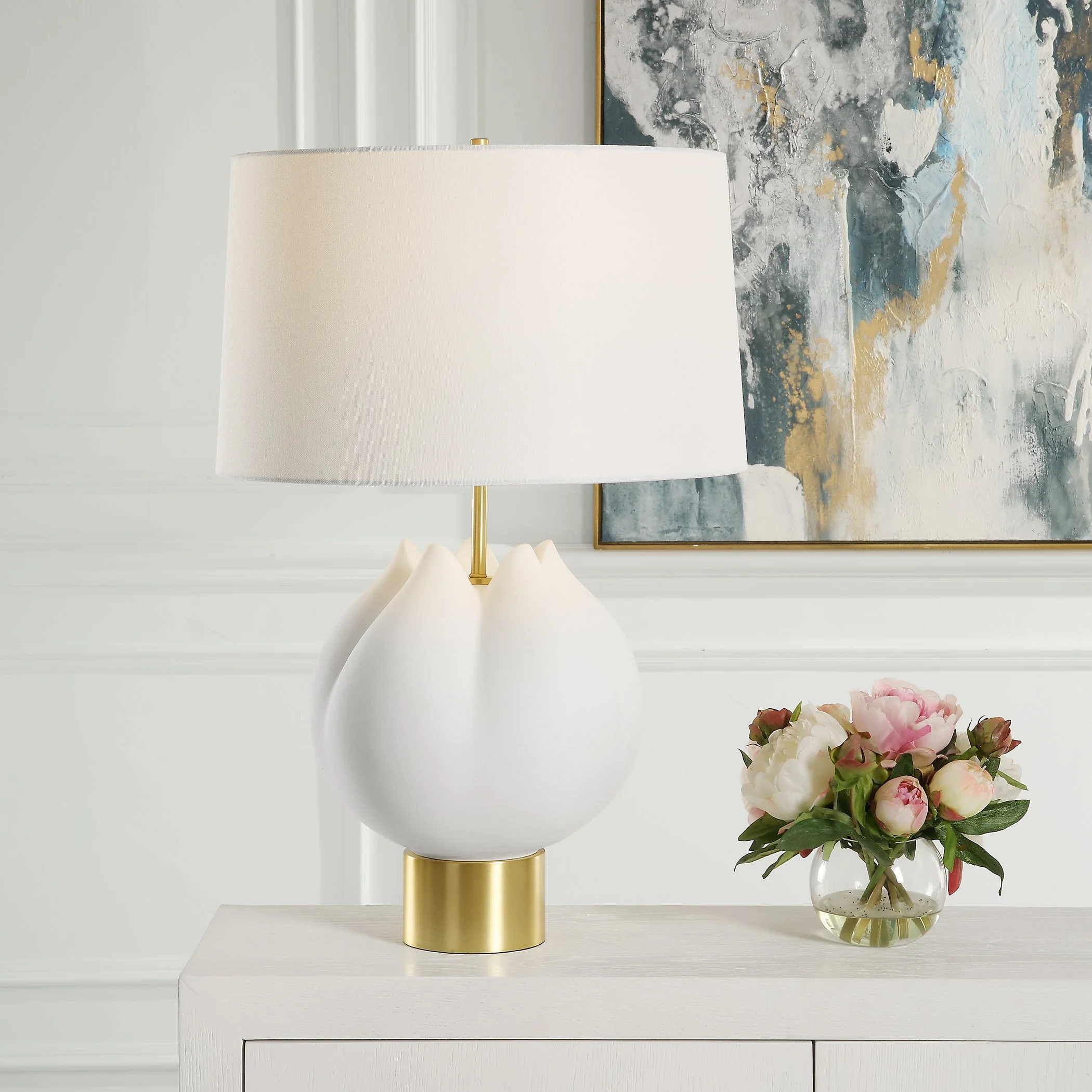 Uttermost In Bloom White Table Lamp - Image 4