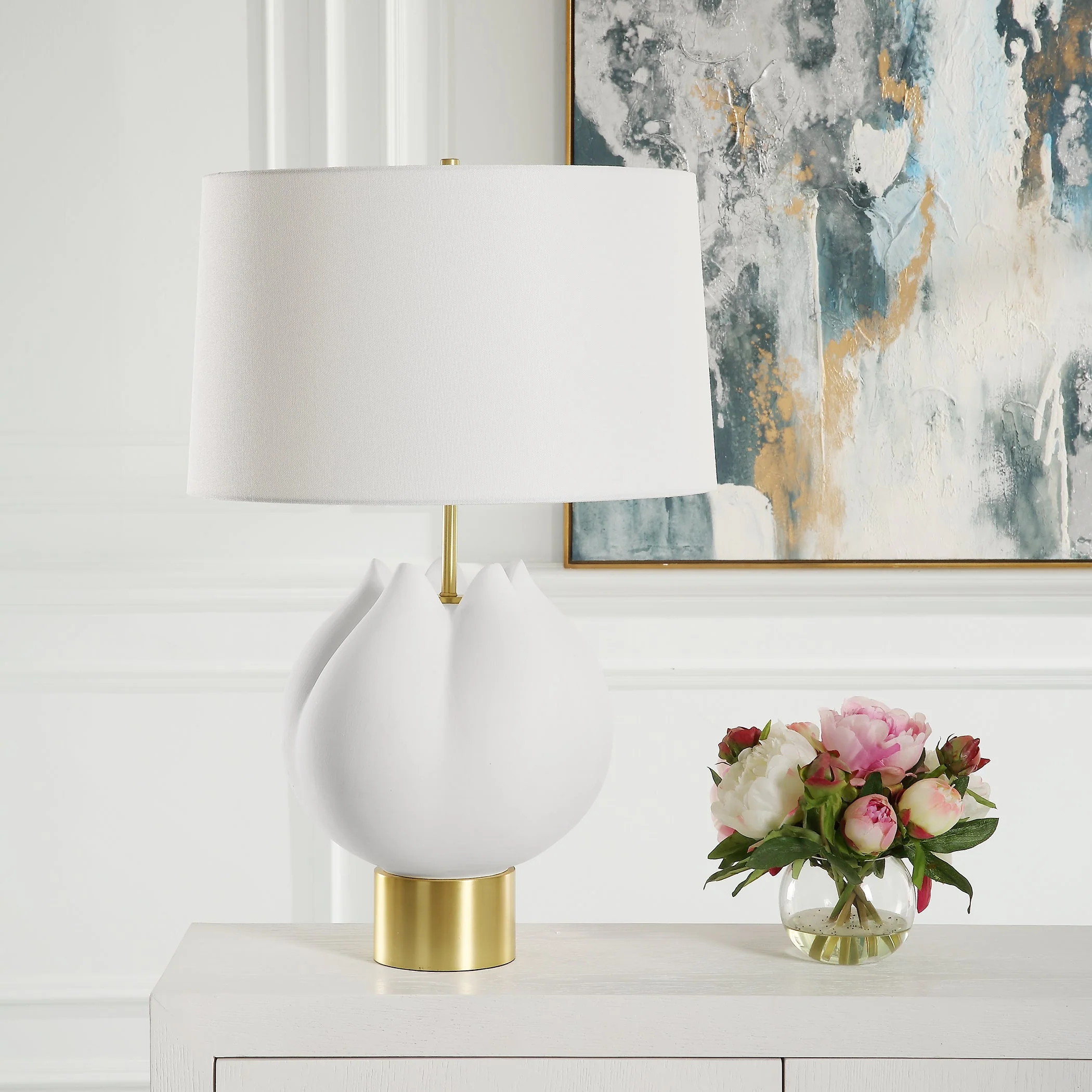 Uttermost In Bloom White Table Lamp - Image 5