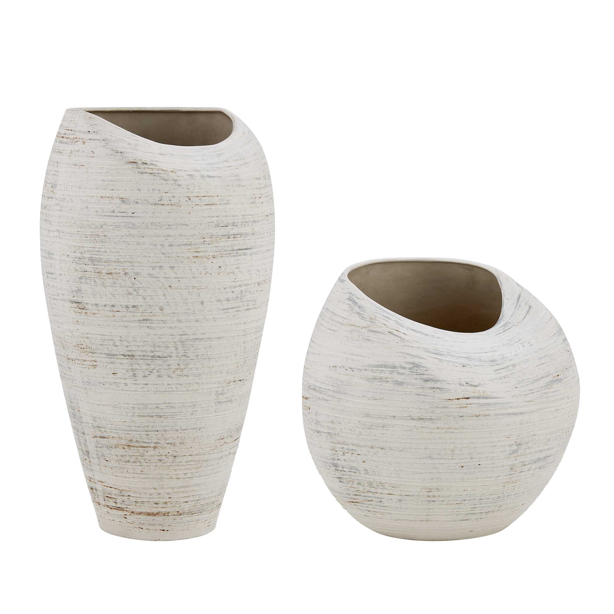 Uttermost Inara Indoor-Outdoor White Vases Set/2 - Image 3