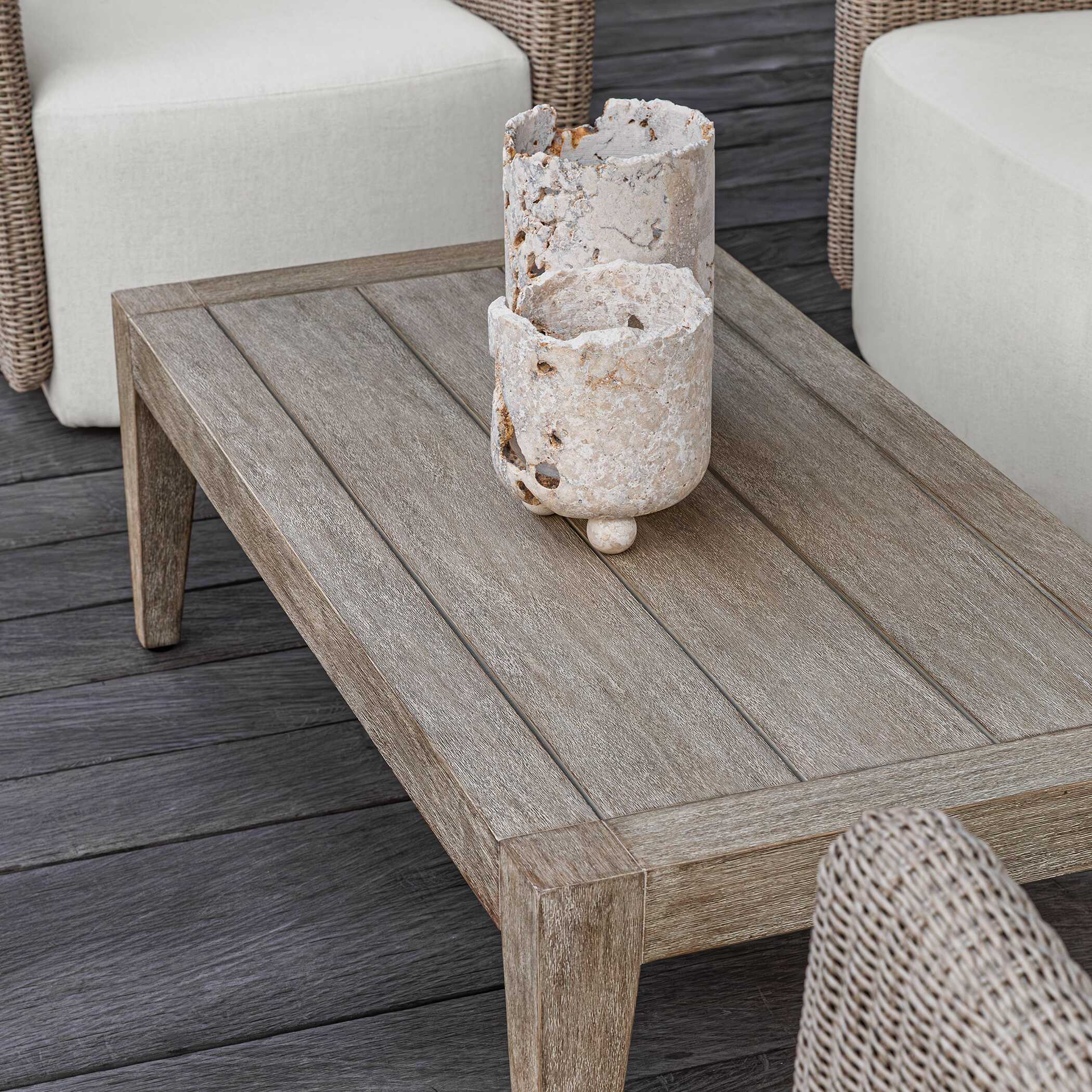Uttermost Indoor-Outdoor Quarried Stone Candleholders, S/2 - Image 10