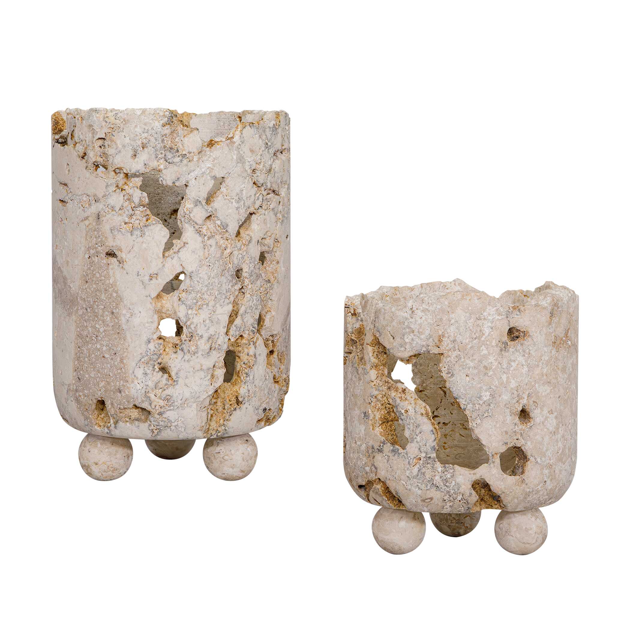 Uttermost Indoor-Outdoor Quarried Stone Candleholders, S/2 - Image 11