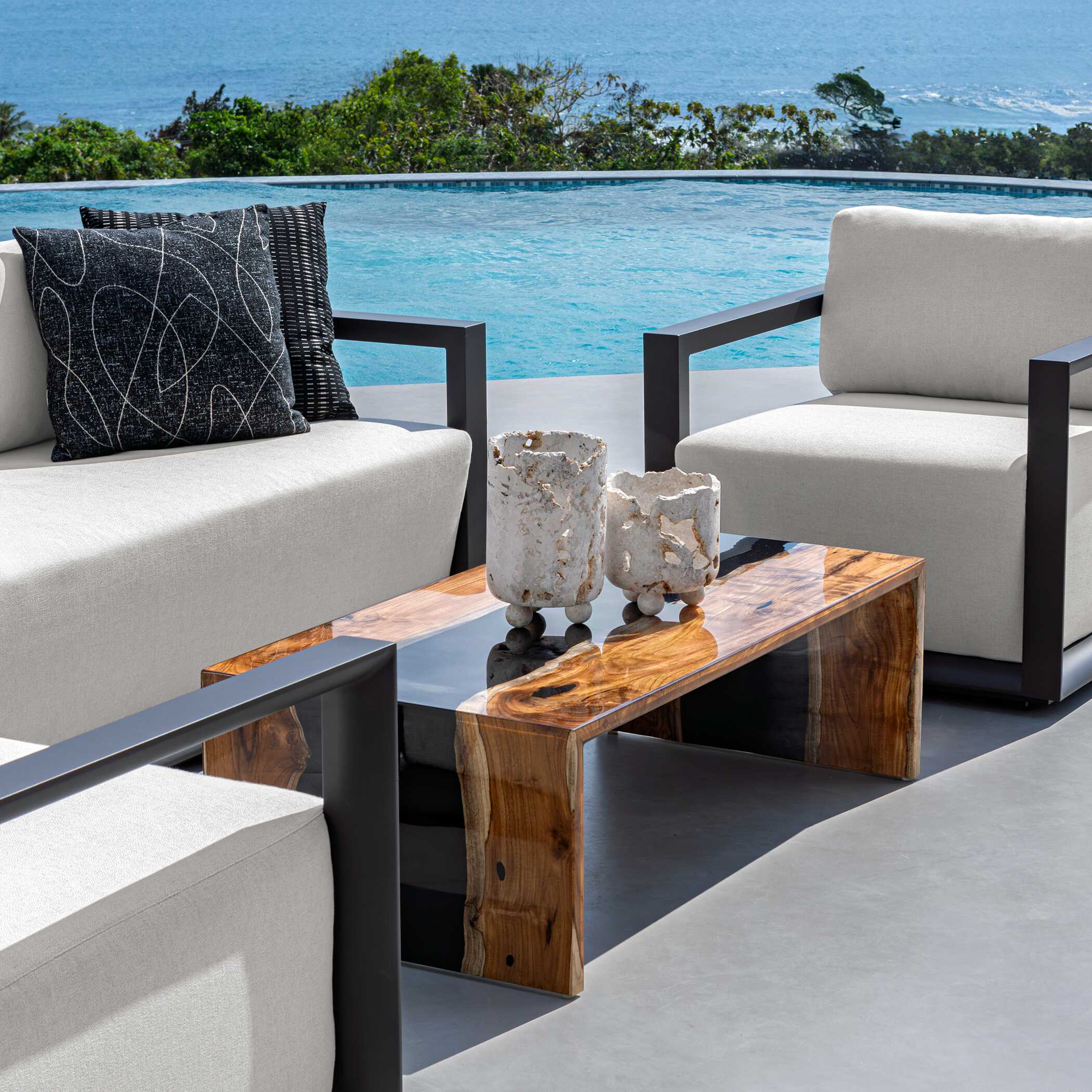 Uttermost Indoor-Outdoor Quarried Stone Candleholders, S/2 - Image 8
