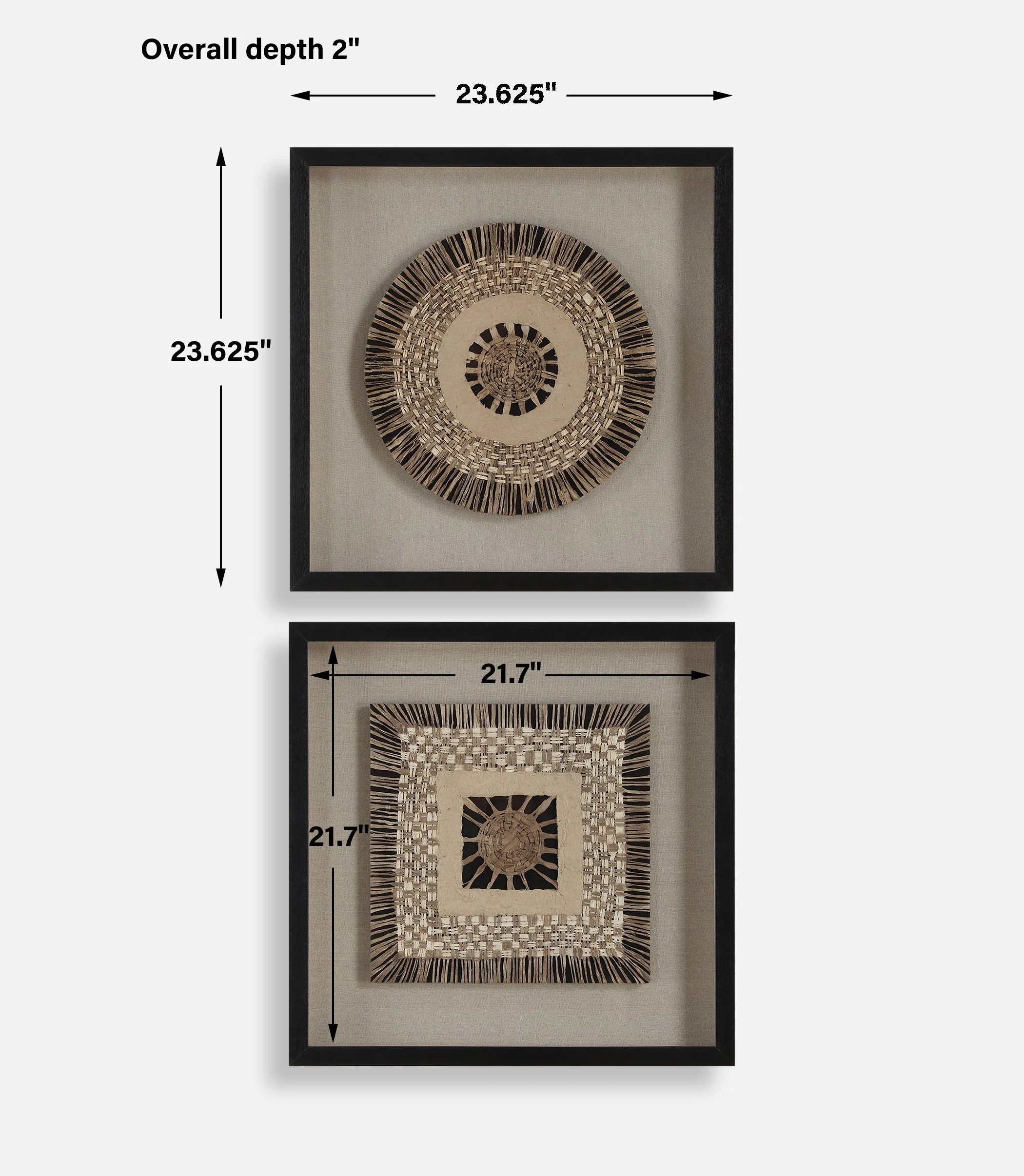 Uttermost Intertwine Knit Paper Shadow Box, S/2 - Image 3