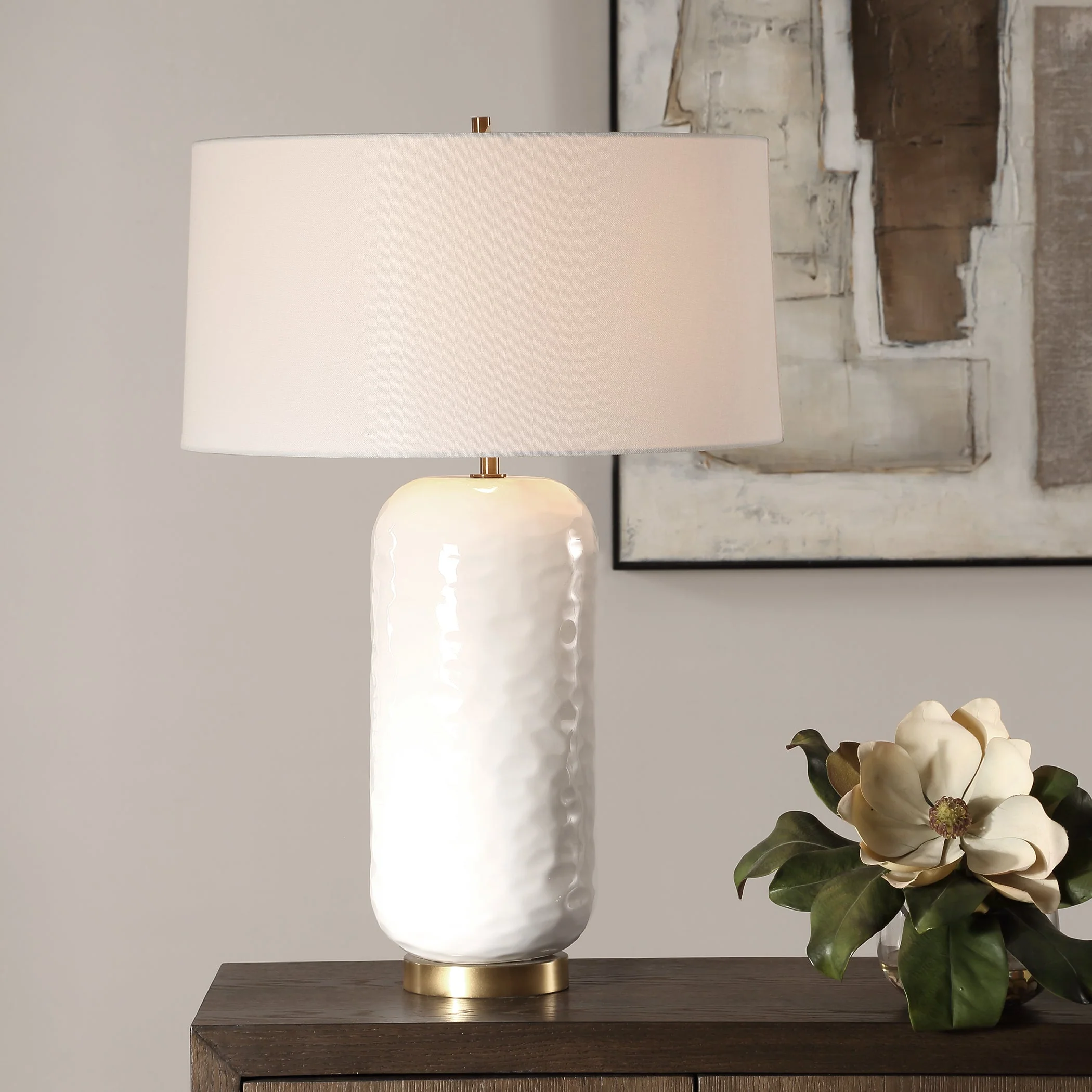 Uttermost Iona White Glaze Table Lamp - Image 2