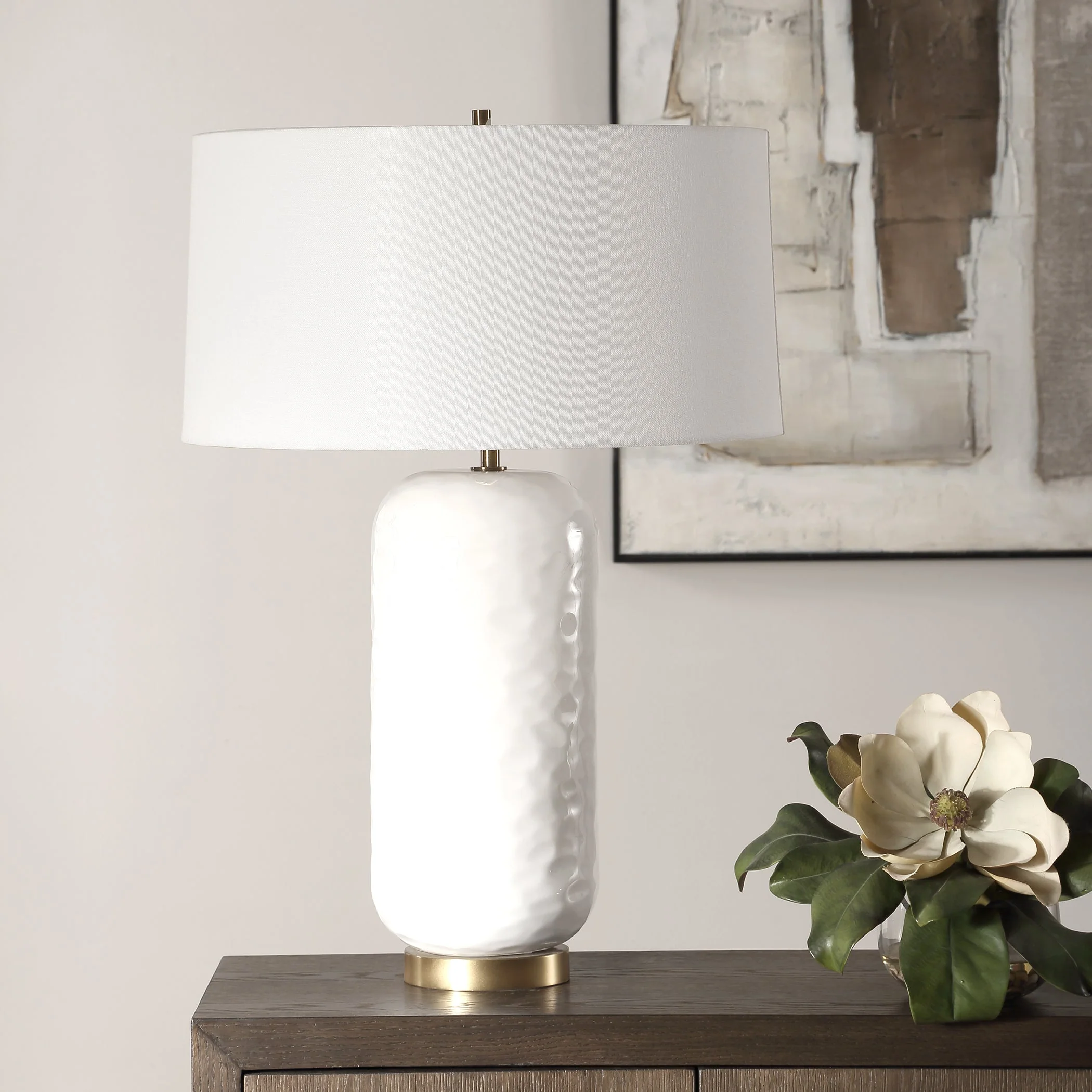 Uttermost Iona White Glaze Table Lamp - Image 3