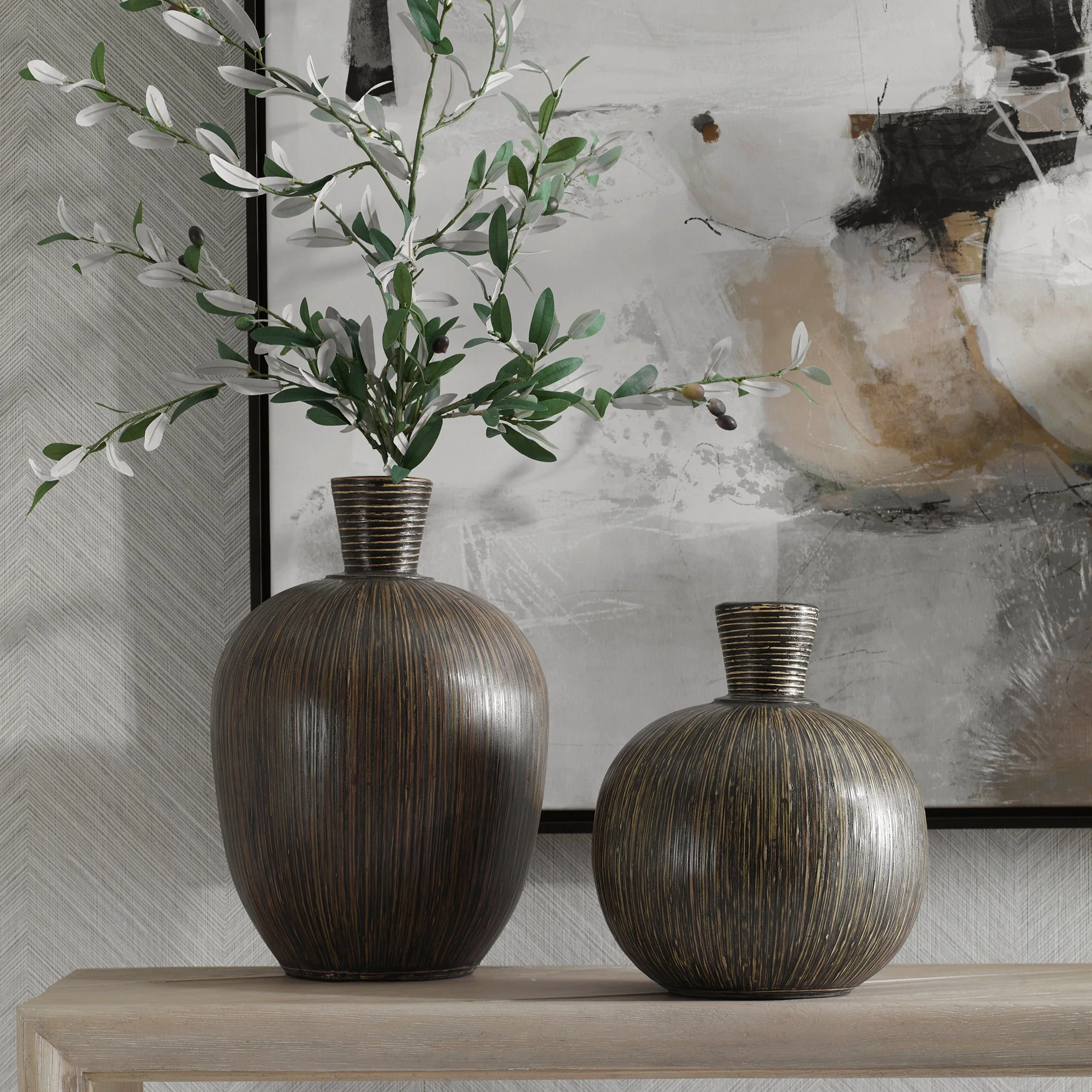 Uttermost Islander Black Vases S/2 - Image 2