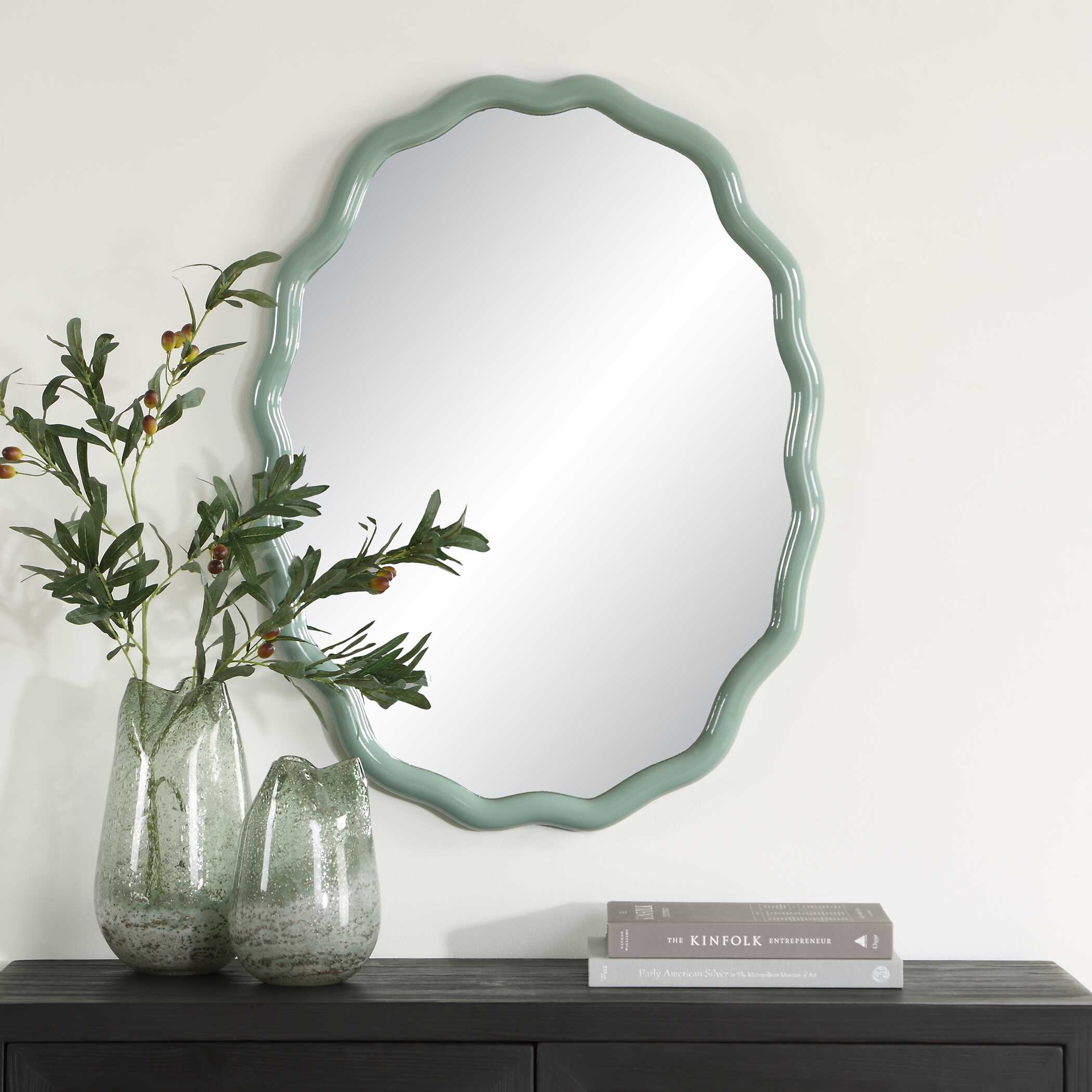 Uttermost Isly Robin's Egg Blue Oval Mirror - Image 2