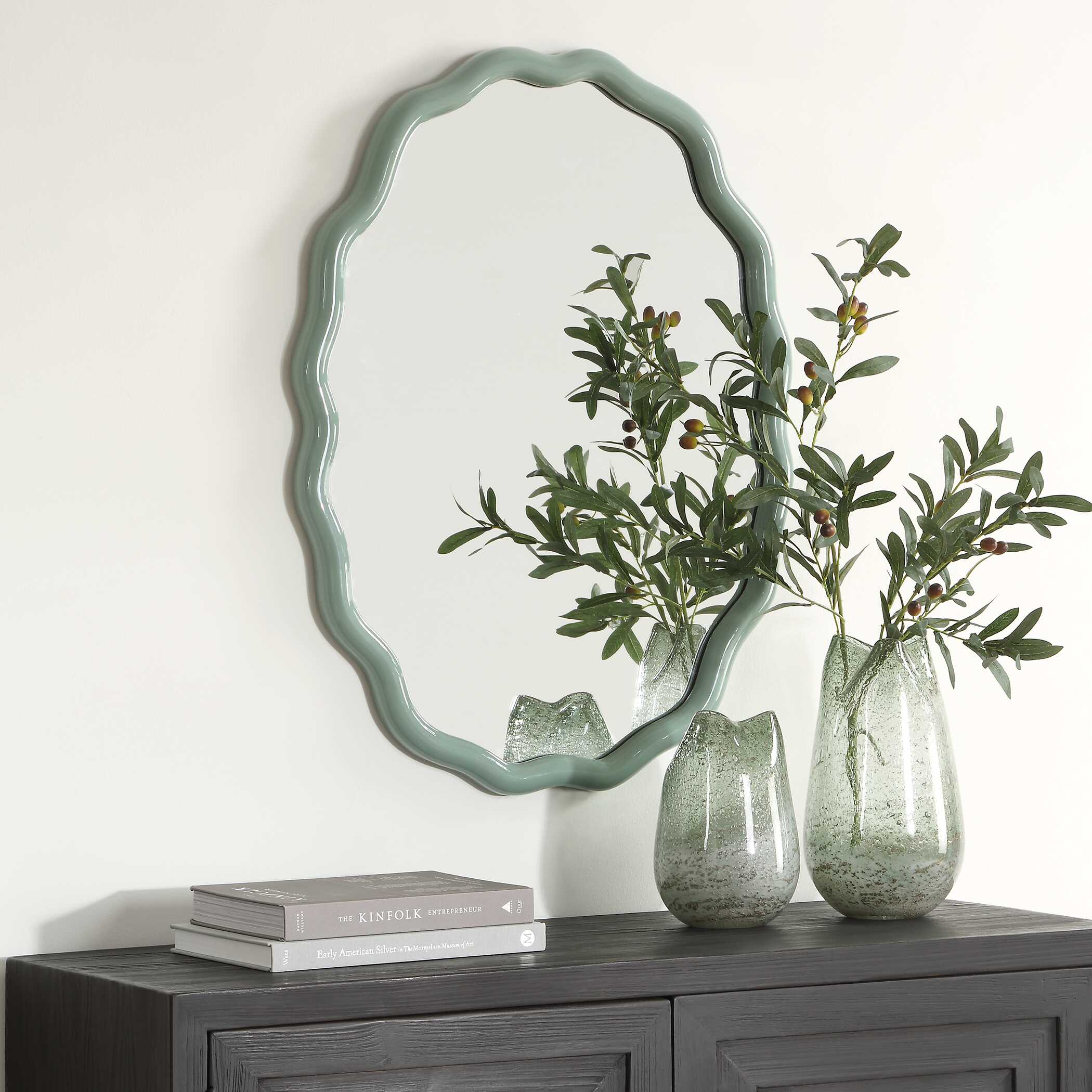 Uttermost Isly Robin's Egg Blue Oval Mirror - Image 3