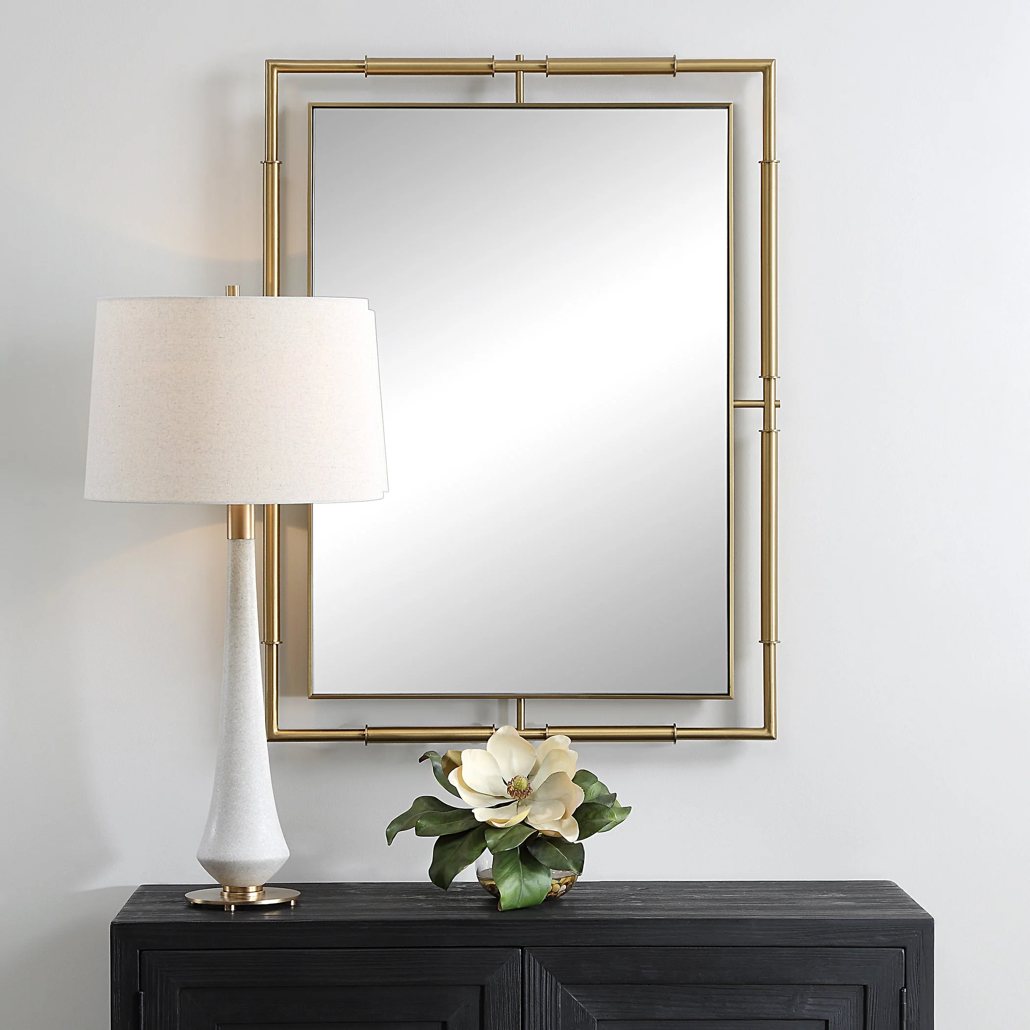 Uttermost It's All Connected Rectangle Brass Mirror - Image 2