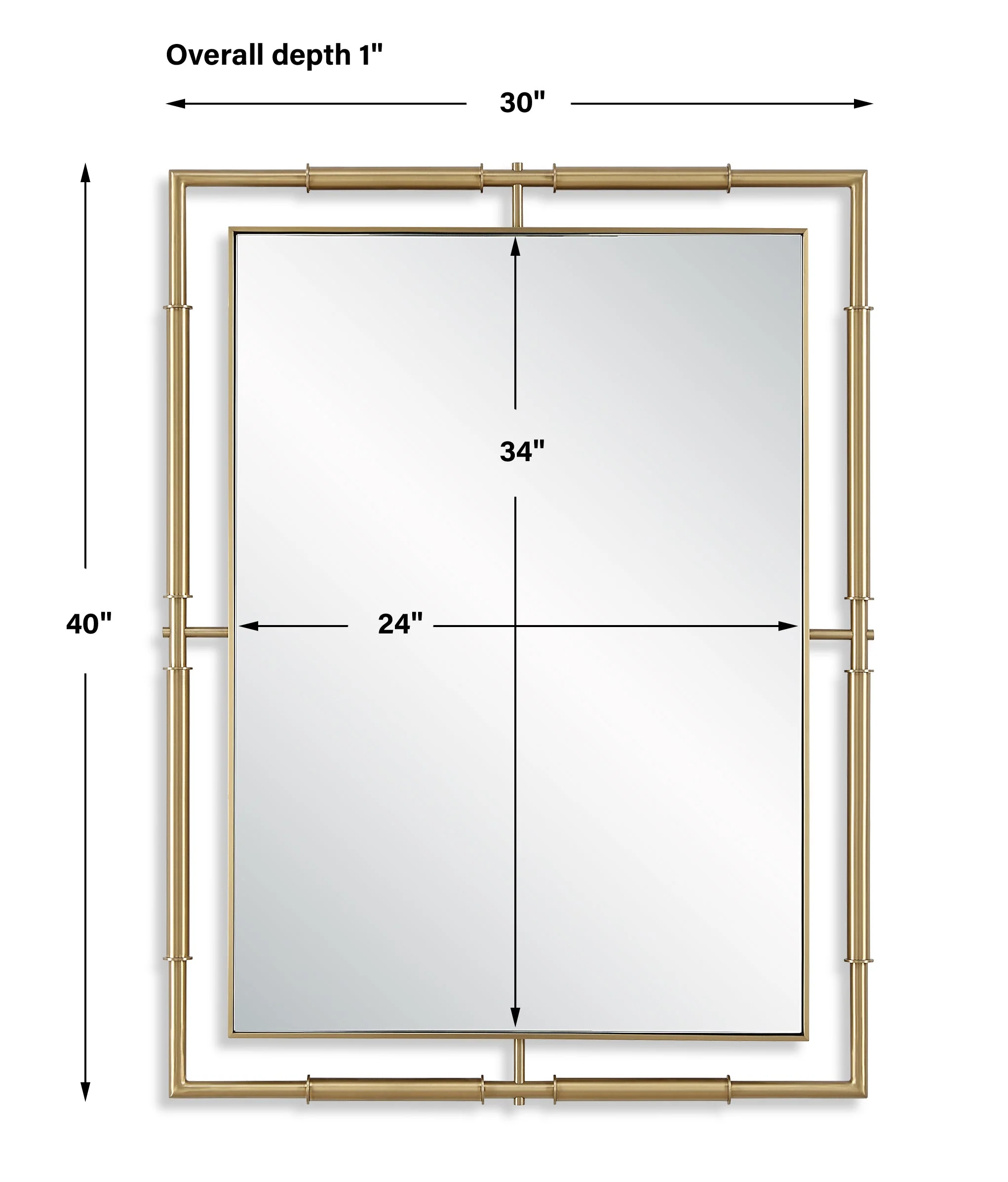Uttermost It's All Connected Rectangle Brass Mirror - Image 3