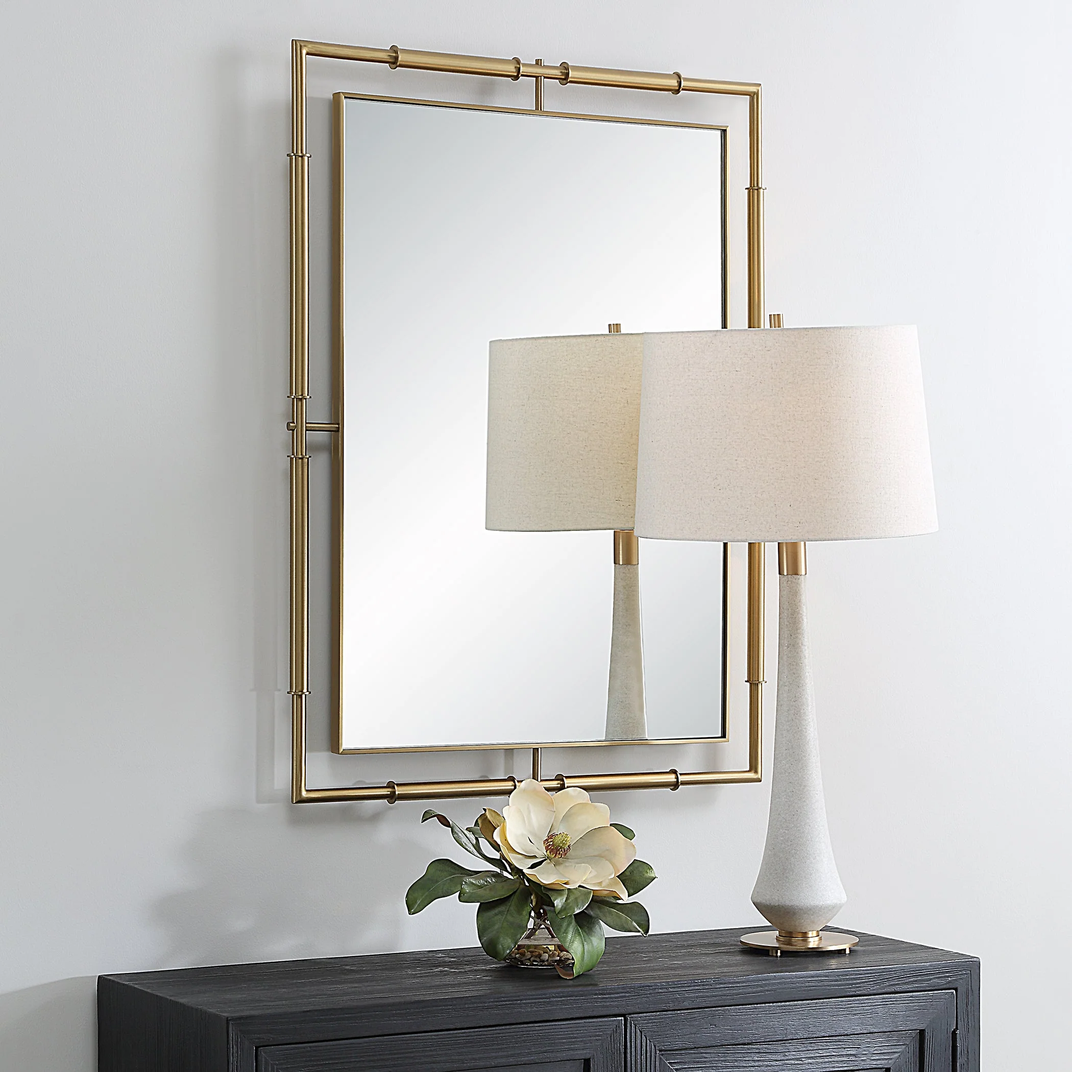 Uttermost It's All Connected Rectangle Brass Mirror - Image 4