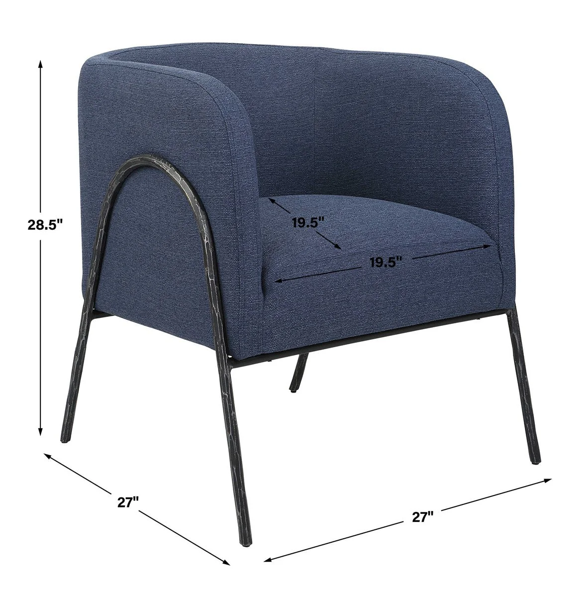Uttermost Jacobsen Accent Chair, Denim - Image 9