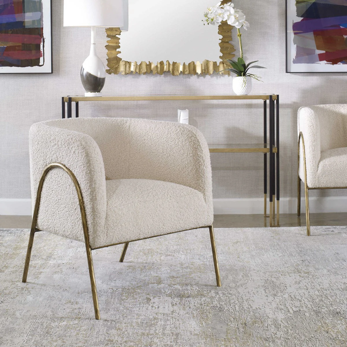 Uttermost Jacobsen Accent Chair, Shearling