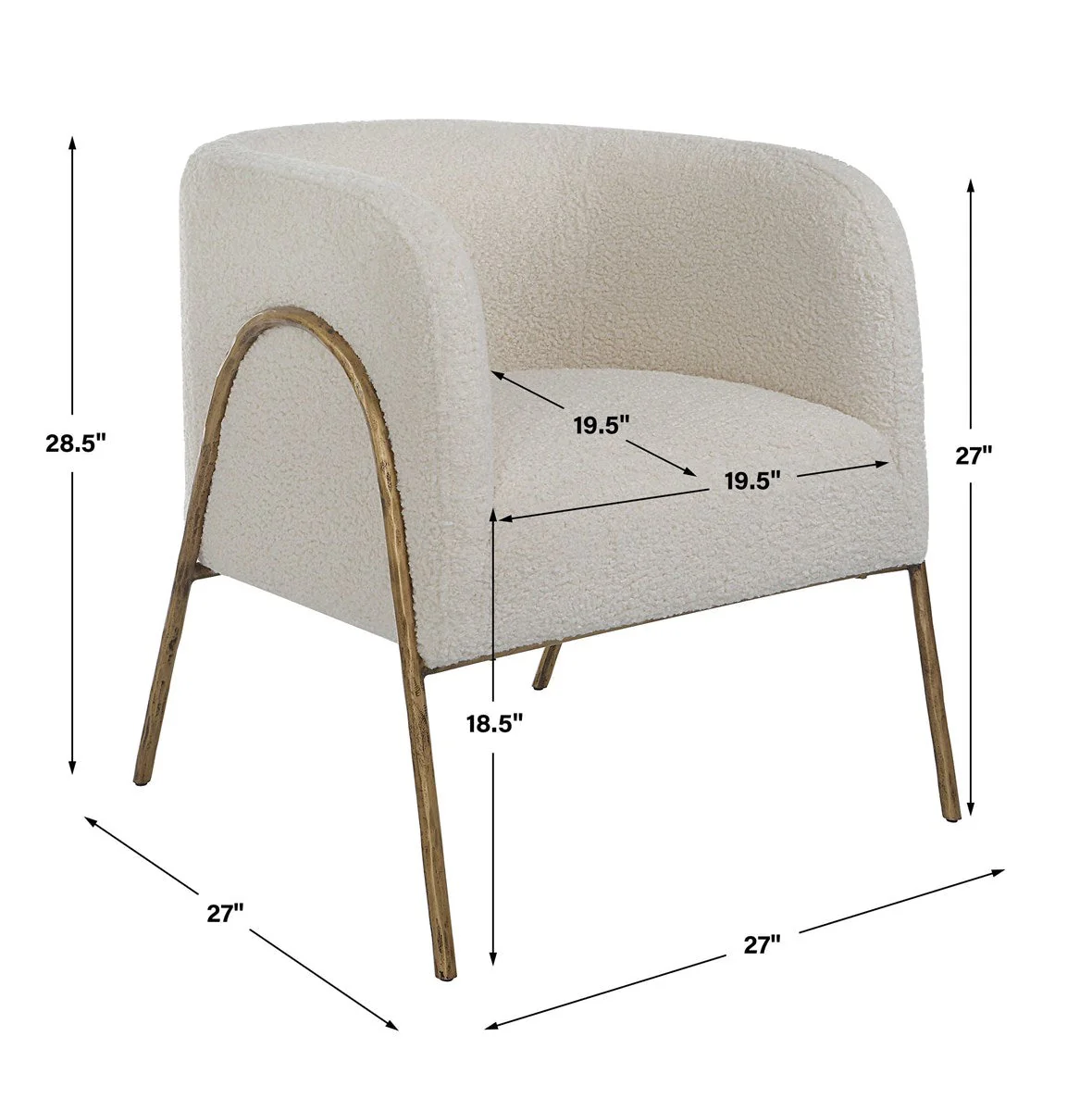 Uttermost Jacobsen Accent Chair, Shearling - Image 9