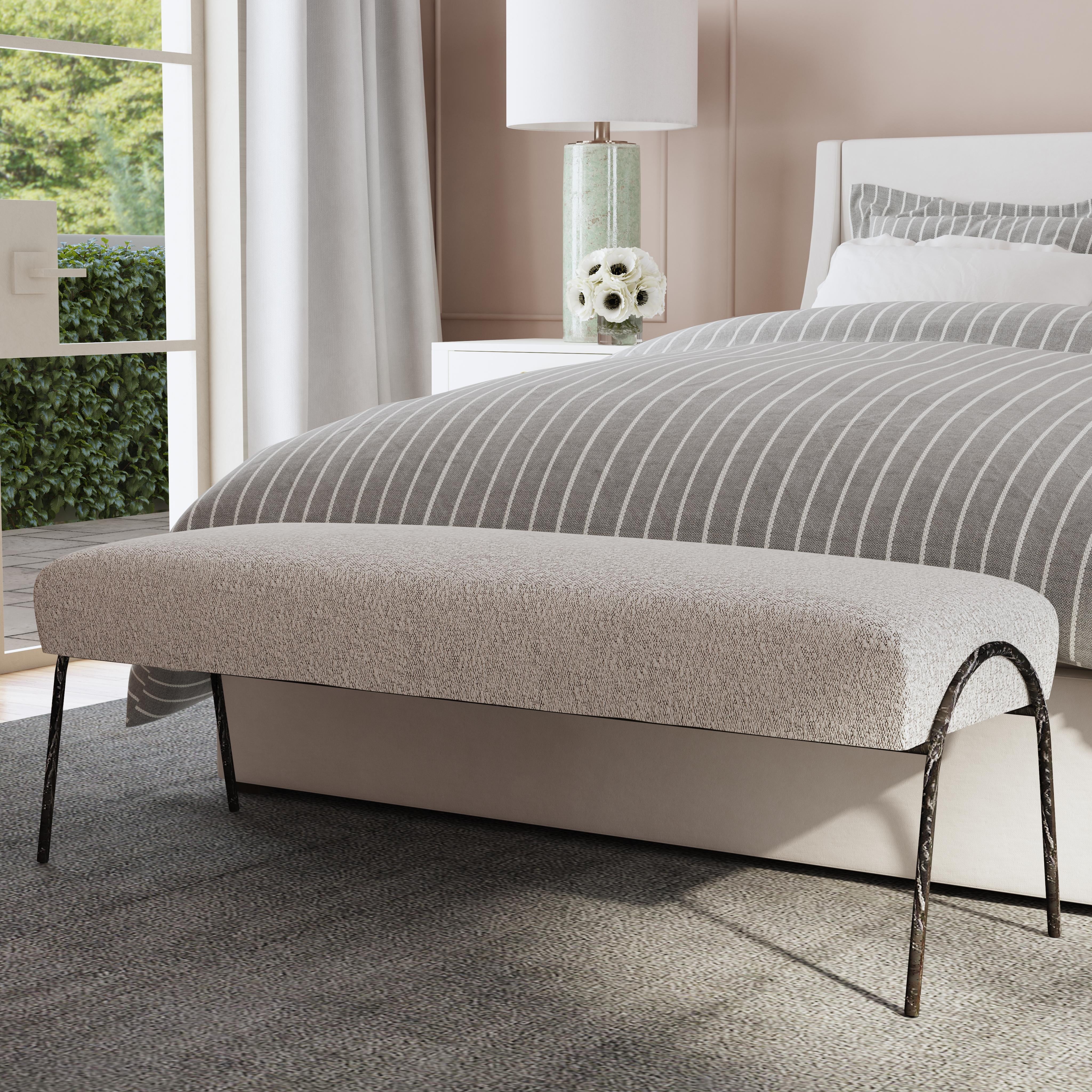 Uttermost Jacobsen Modern Gray Bench - Image 4