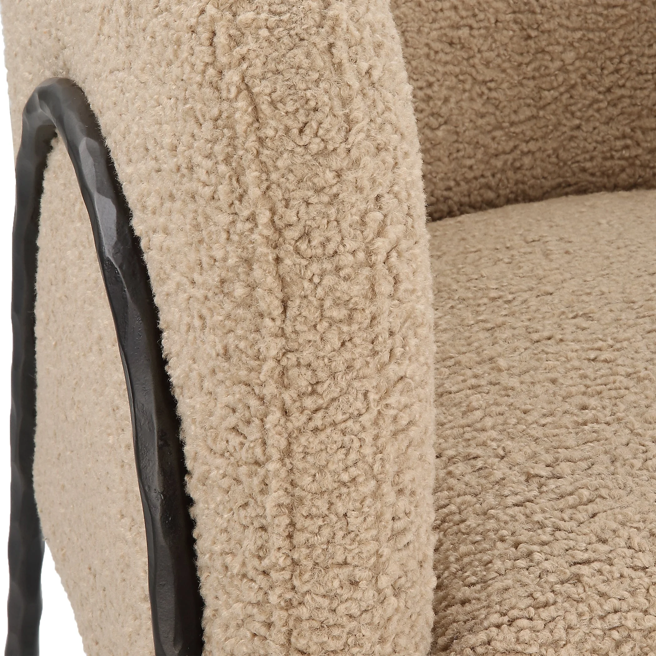 Uttermost Jacobsen Tan Shearling Barrel Chair - Image 5