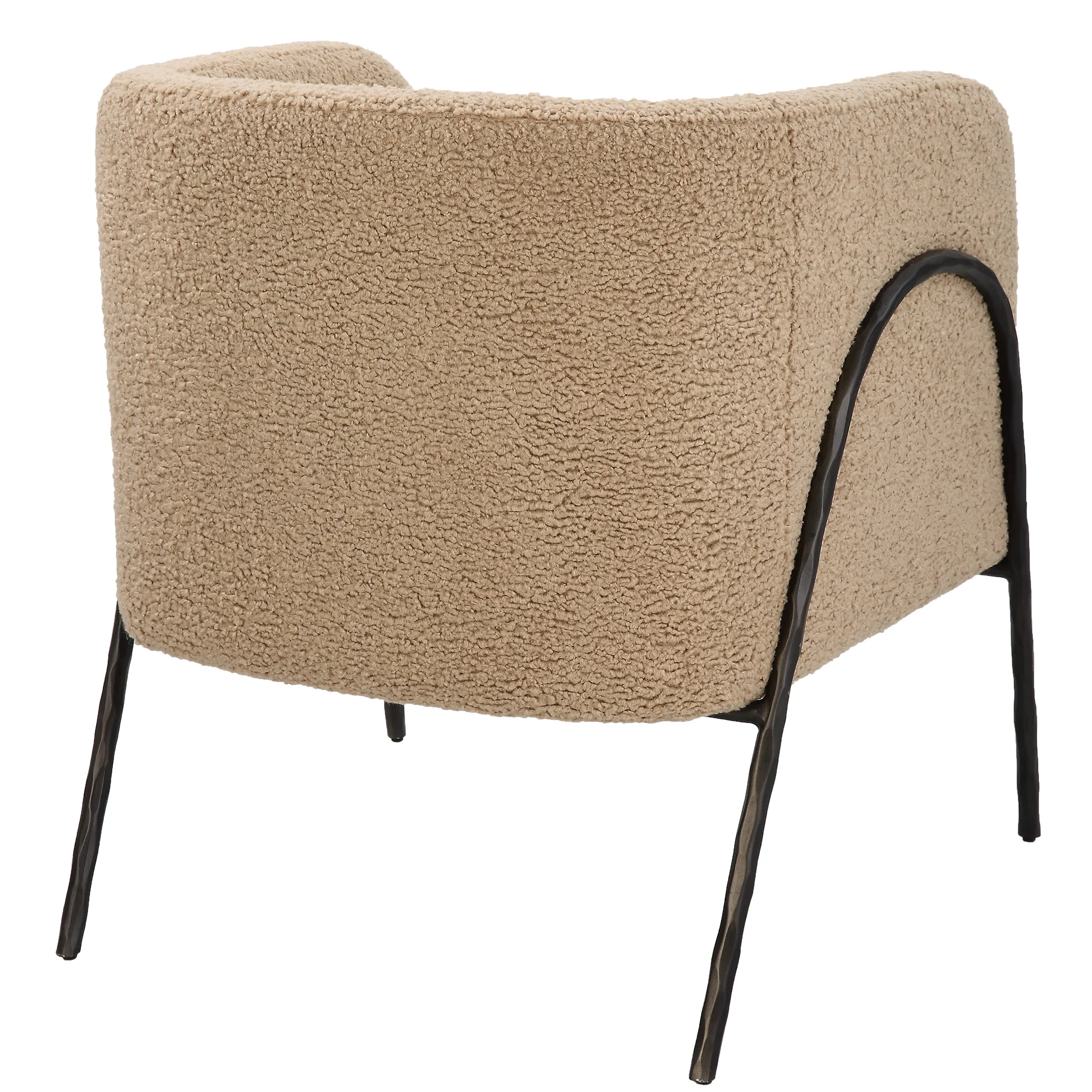 Uttermost Jacobsen Tan Shearling Barrel Chair - Image 7