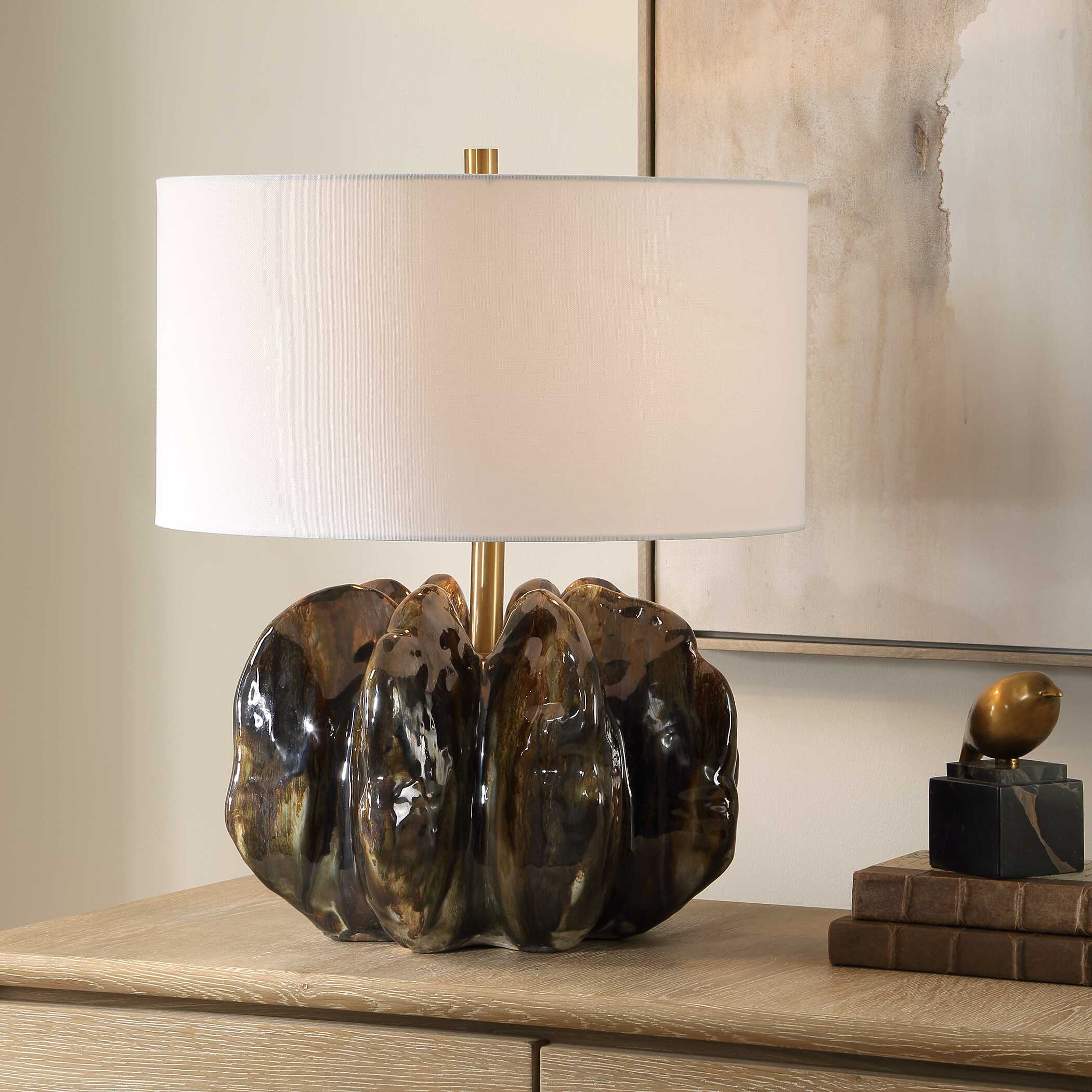 Uttermost Jaudon Brown Glass Table Lamp - Image 2