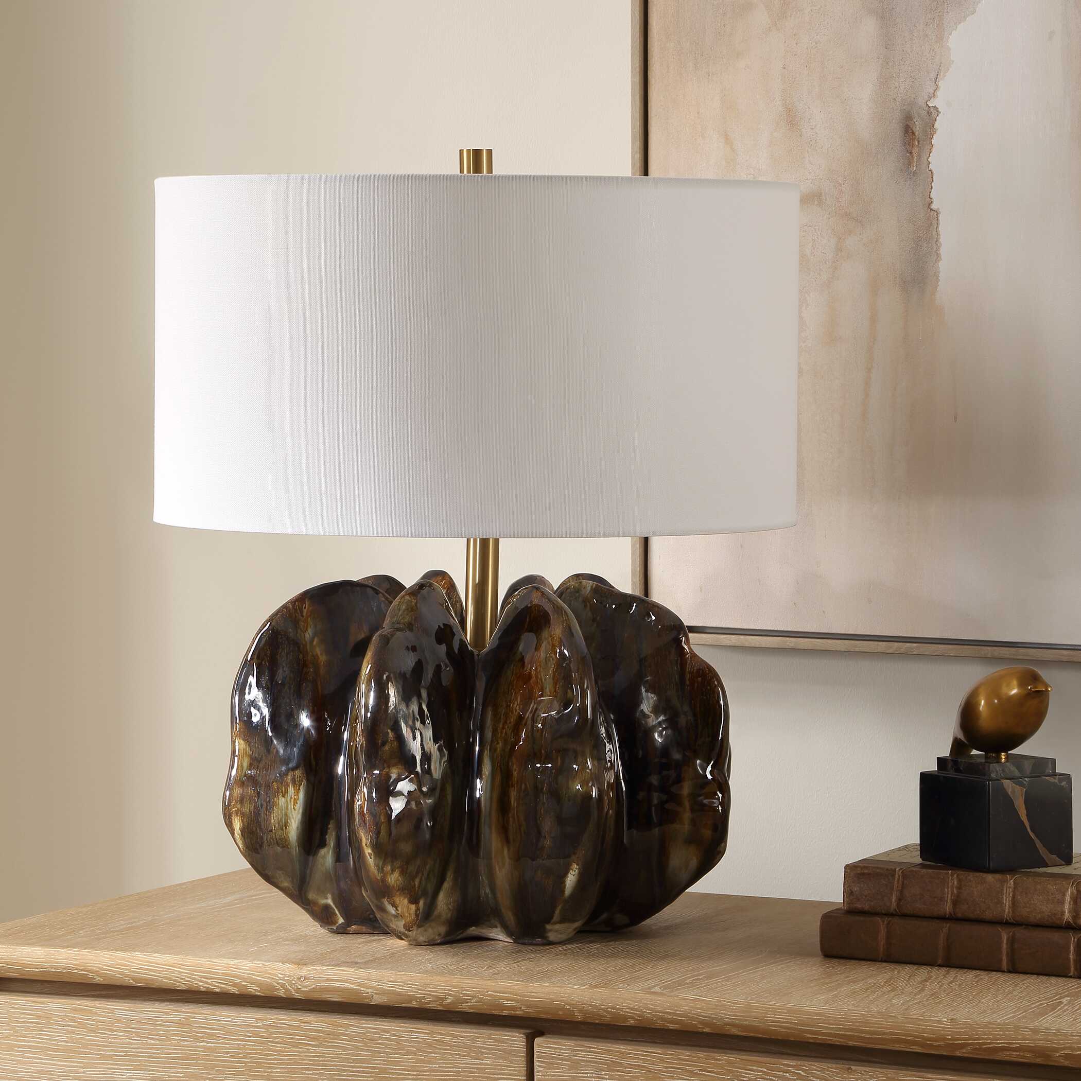 Uttermost Jaudon Brown Glass Table Lamp - Image 3