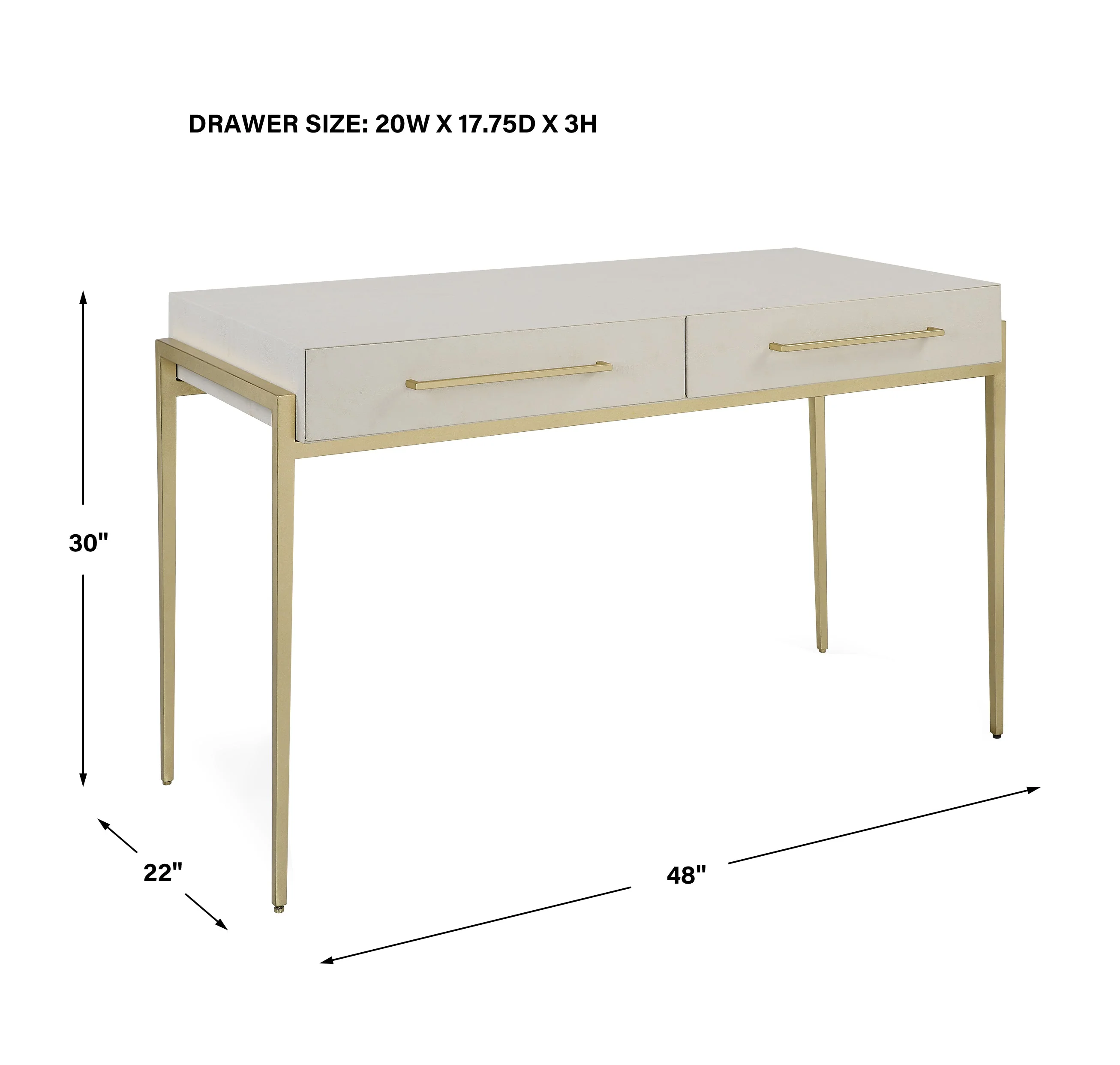 Uttermost Jewel Modern White Desk - Image 3