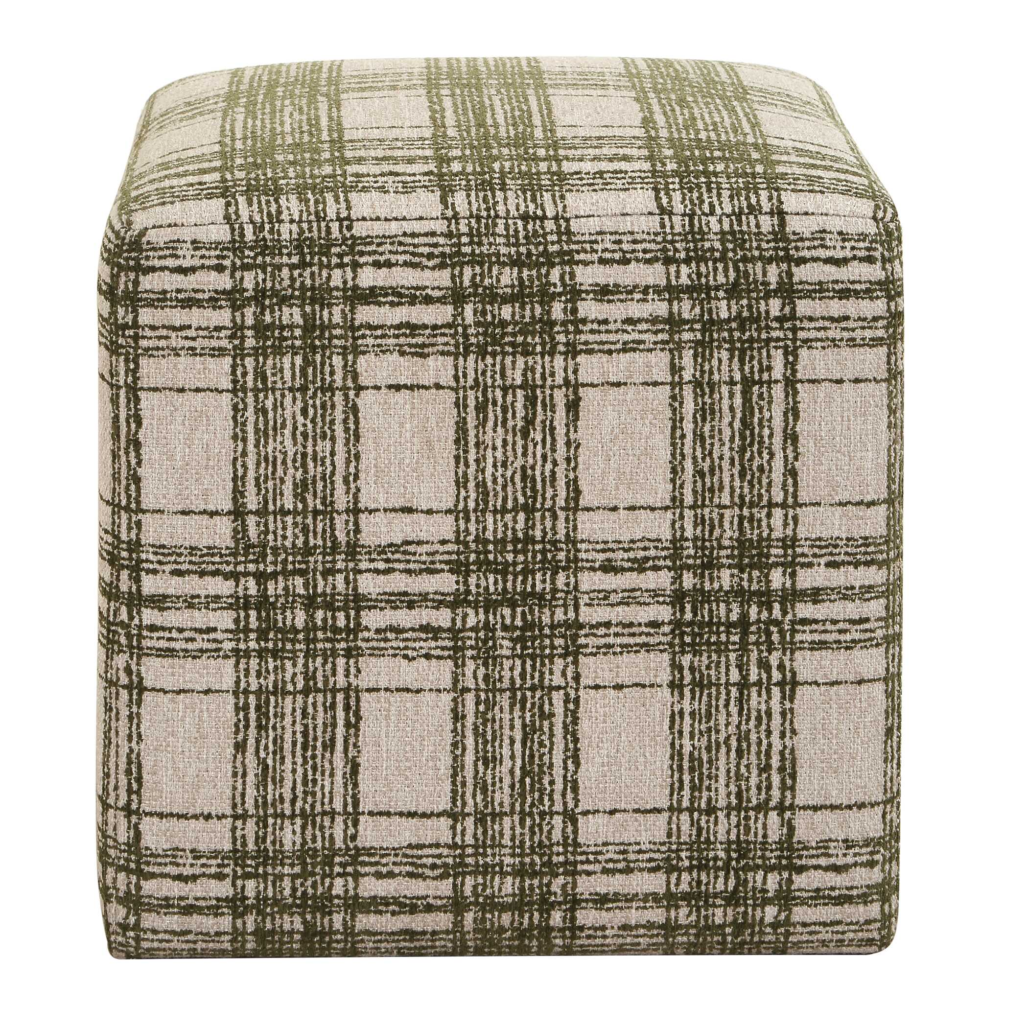 Uttermost Joie Ireland Plaid Ottoman - Image 4