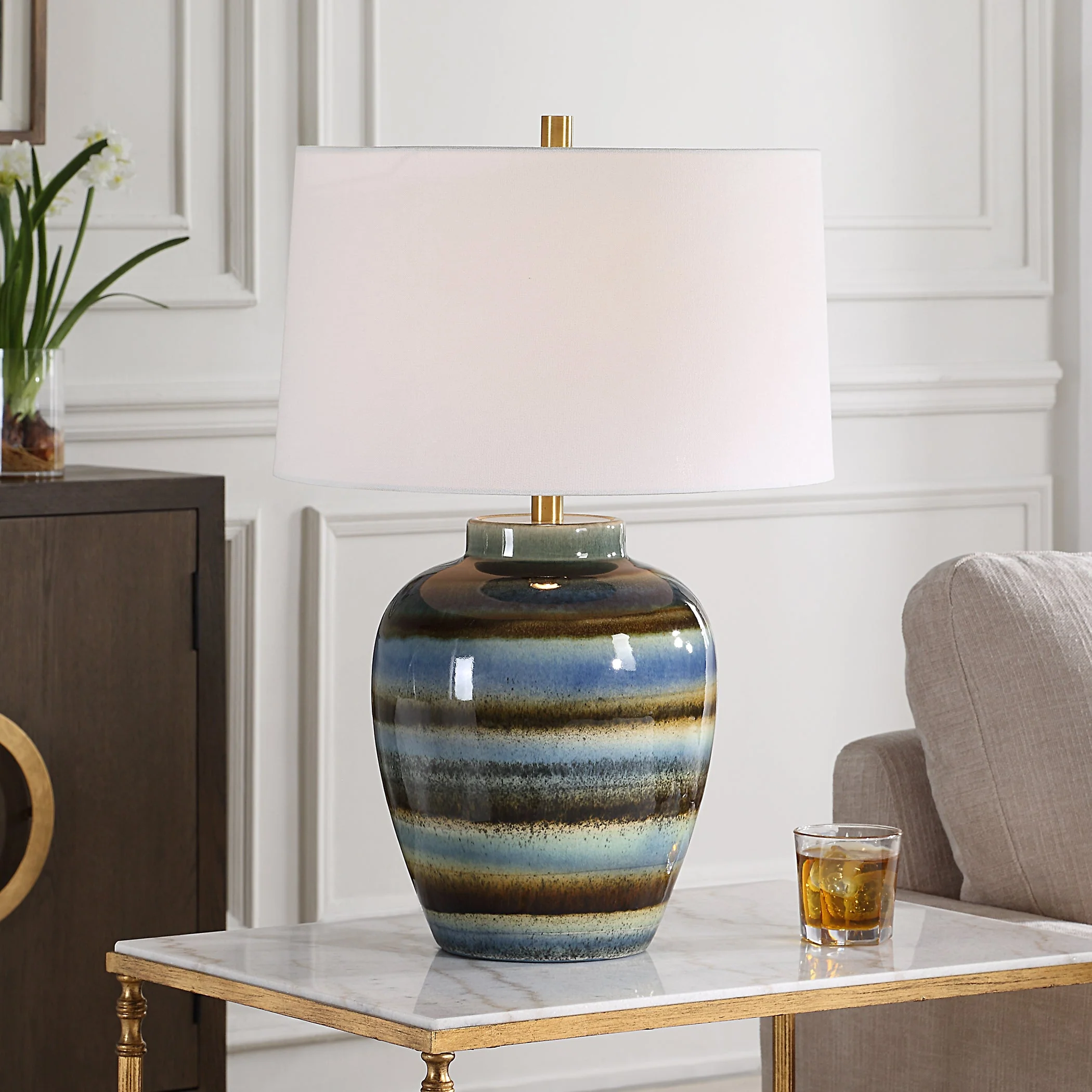Uttermost Judarn Blue Brown Table Lamp - Image 2