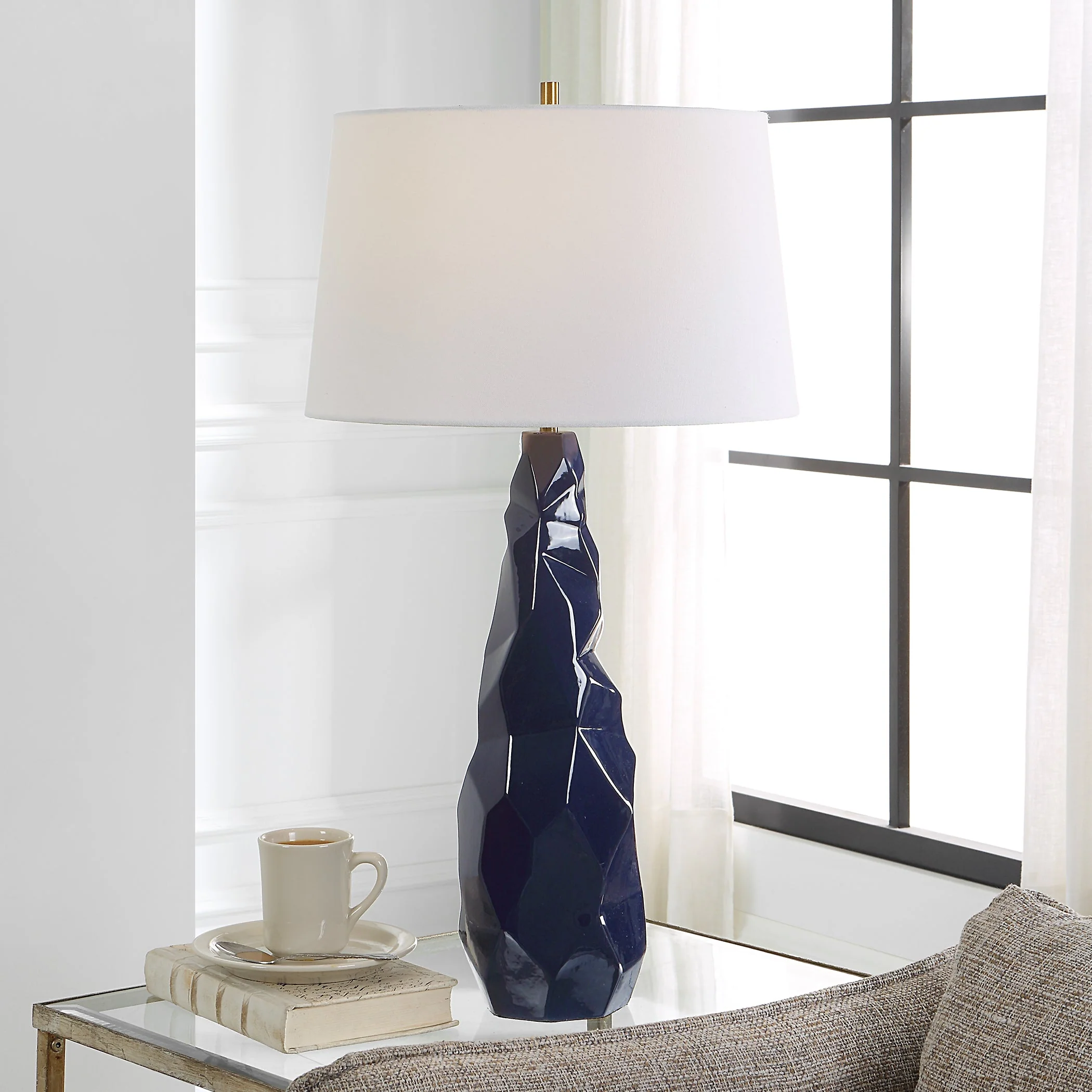 Uttermost Kavos Geometric Blue Table Lamp - Image 2
