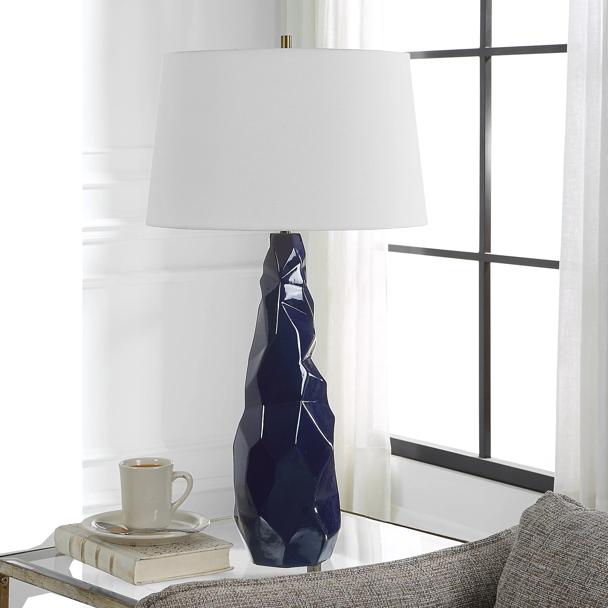 Uttermost Kavos Geometric Blue Table Lamp - Image 3