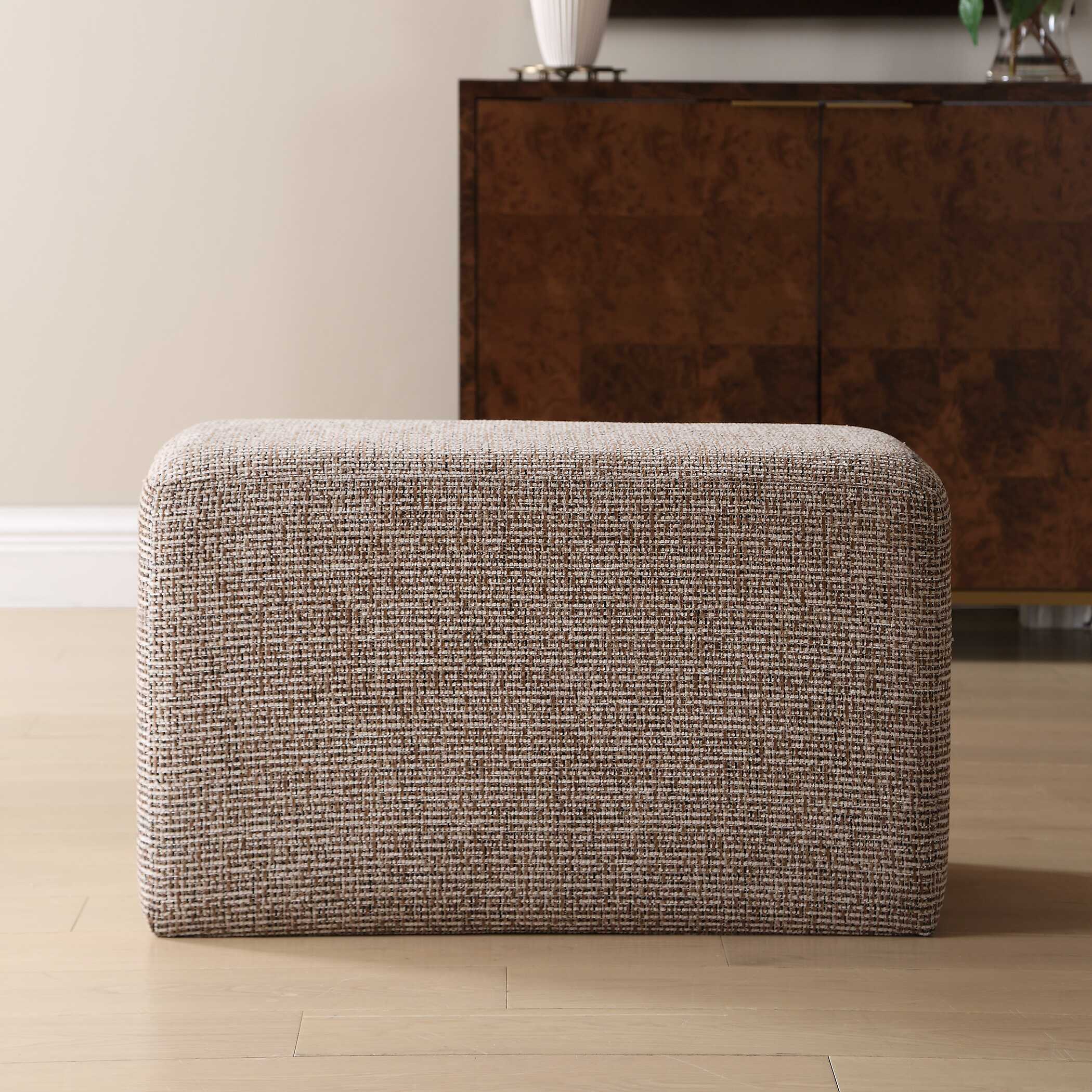 Uttermost Kelce Woven Checkered Ottoman - Image 2