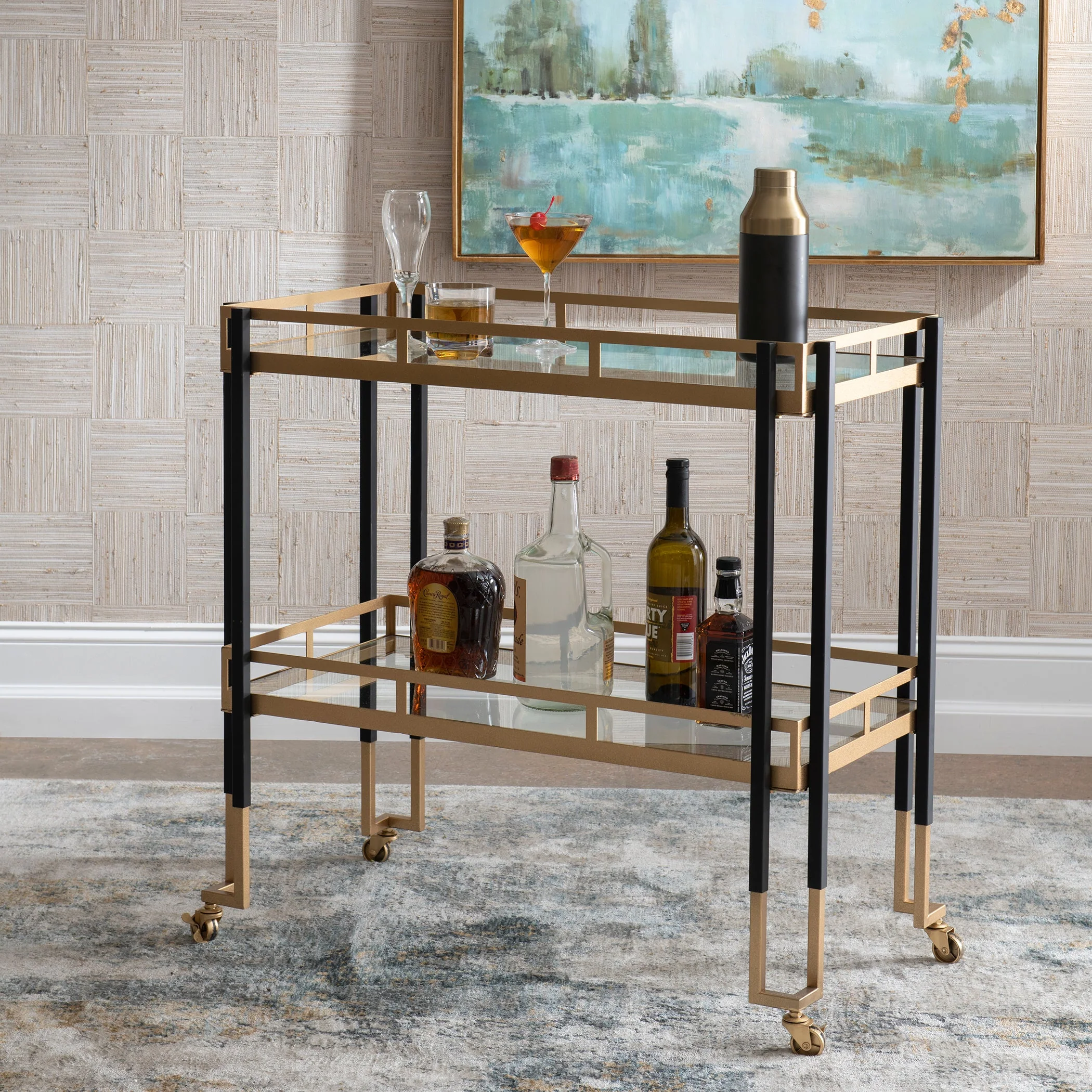Uttermost Kentmore Modern Bar Cart - Image 2