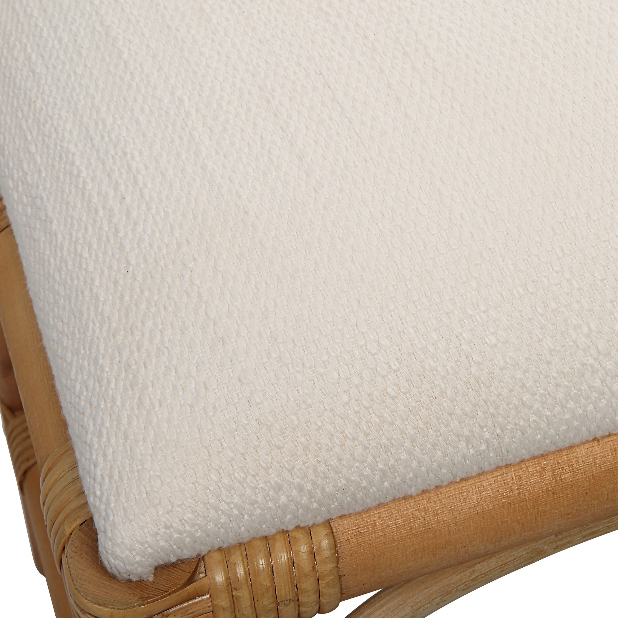 Uttermost Laguna White Fabric Rattan Bench - Image 7