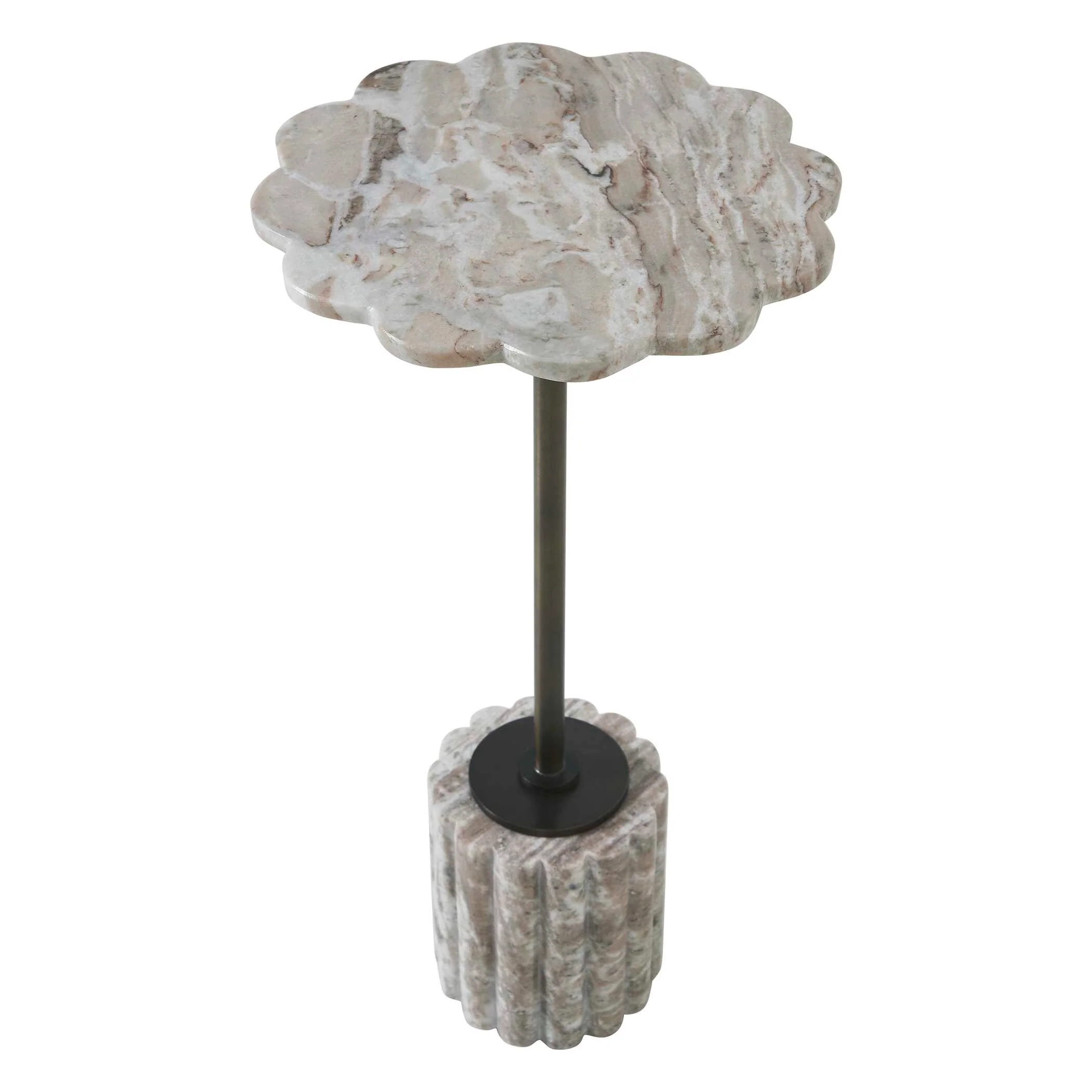 Uttermost Lana Scalloped Marble Drink Table - Image 3